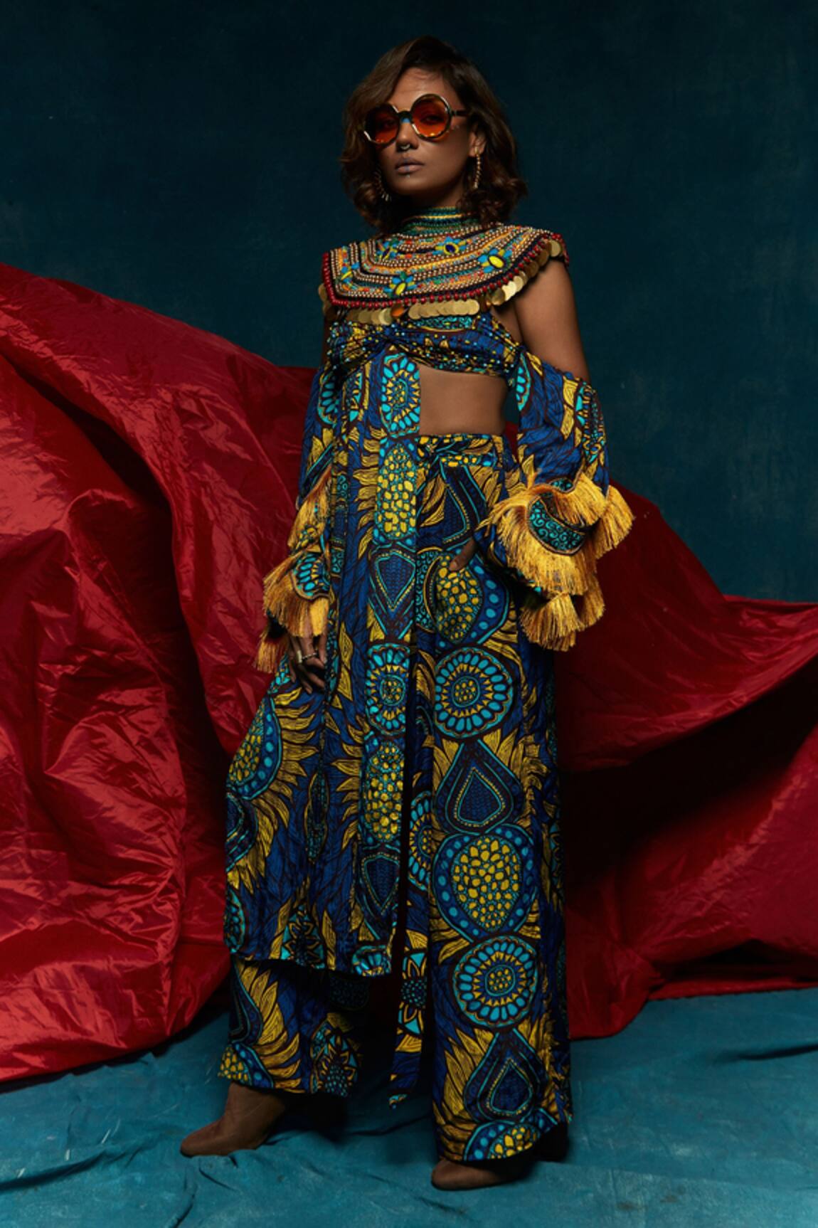 Esha L Amin Abstract Pattern Bralette Top