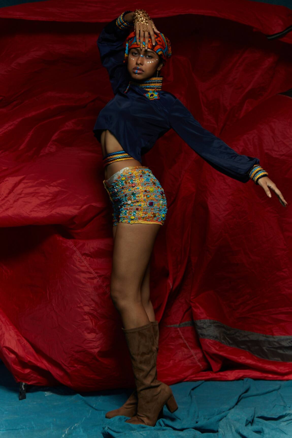 Esha L Amin Sleeve Embroidered Top