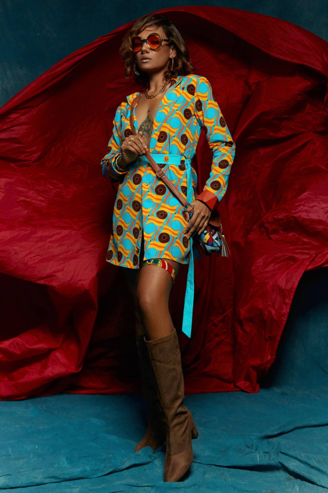 Esha L Amin Printed Blazer Dress