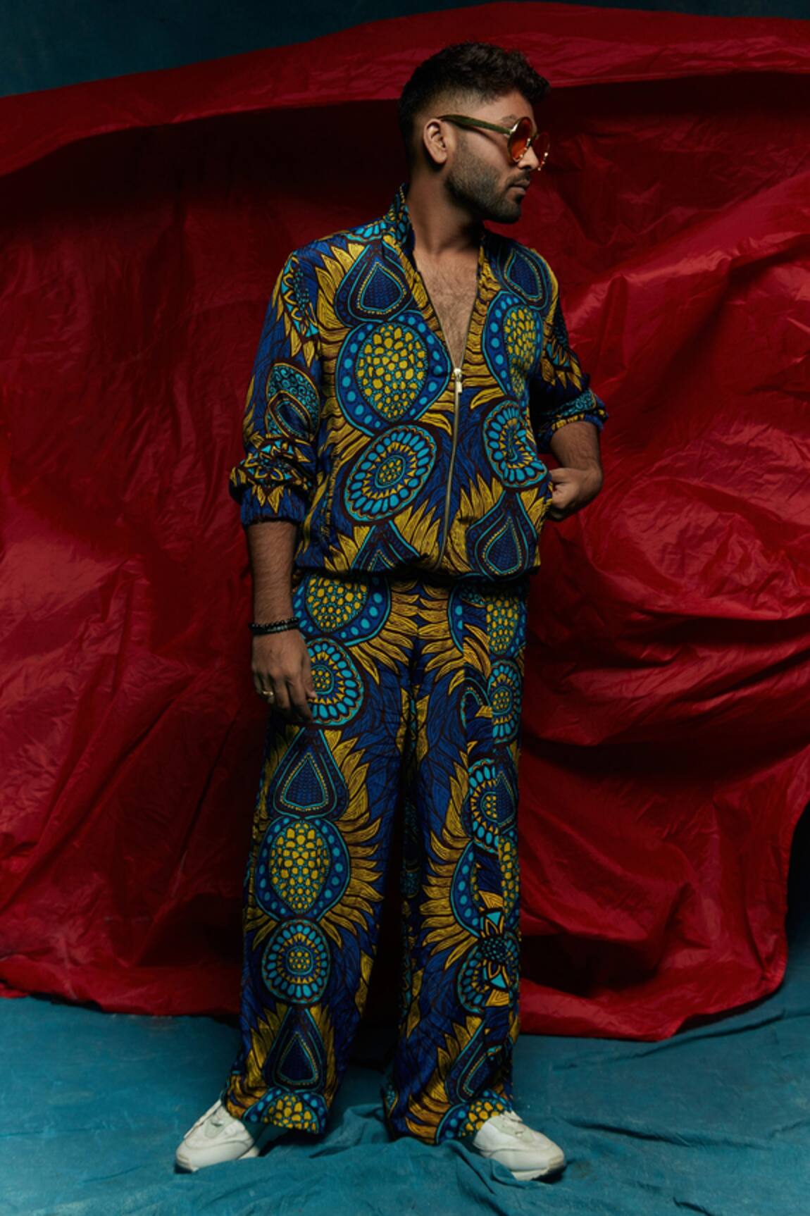 Esha L Amin Abstract Pattern Bomber Jacket 