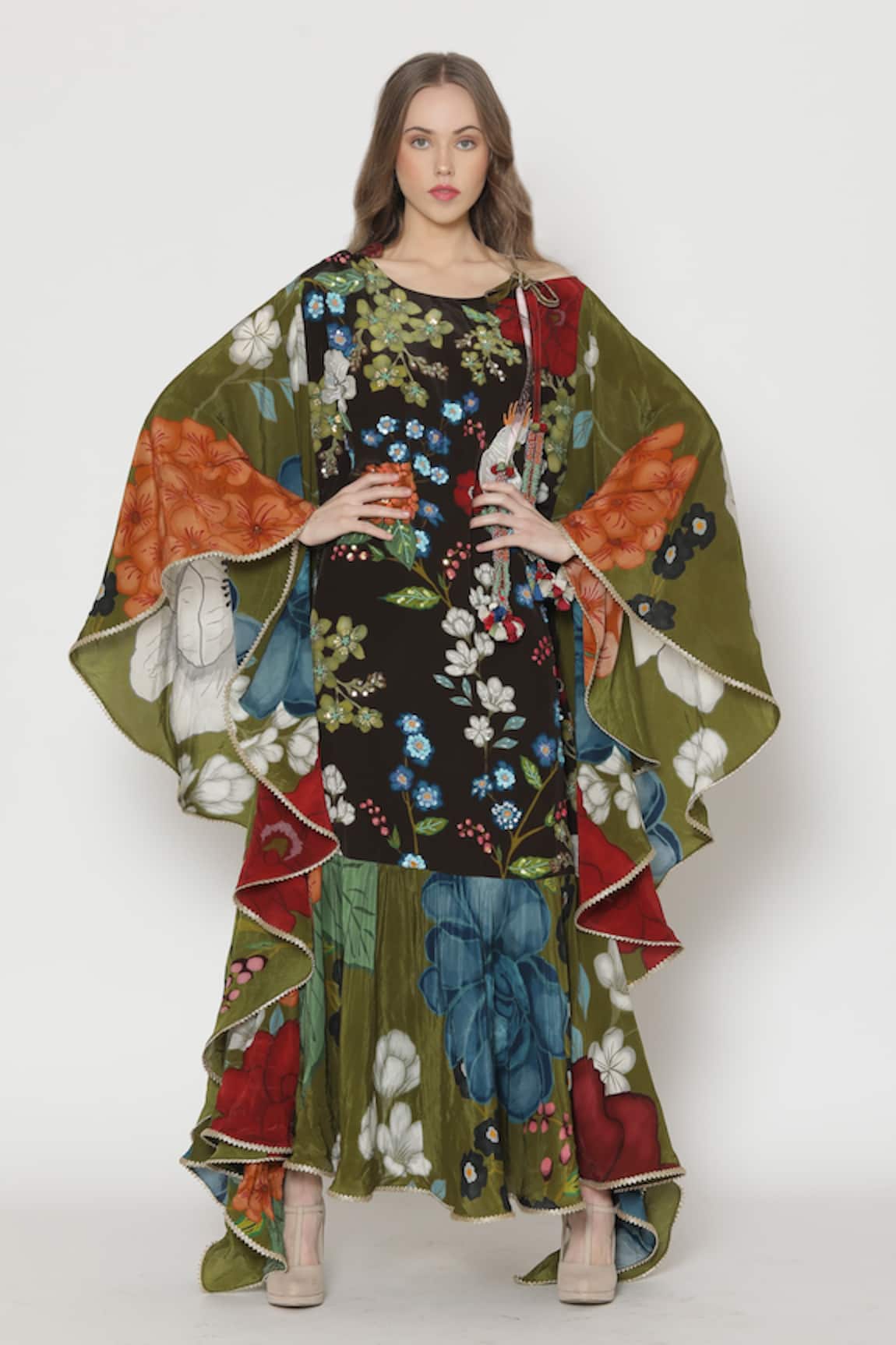 Alpona Designs By Soham Acharya Floral Print Dress