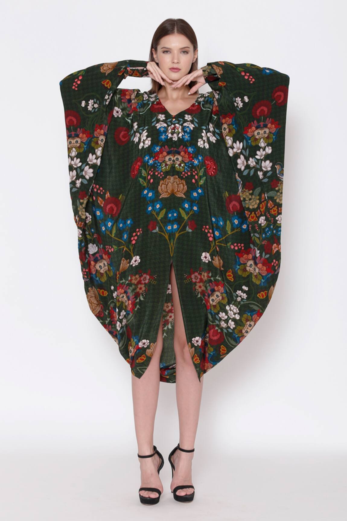 Alpona Designs By Soham Acharya Floral Print Kaftan Dress 