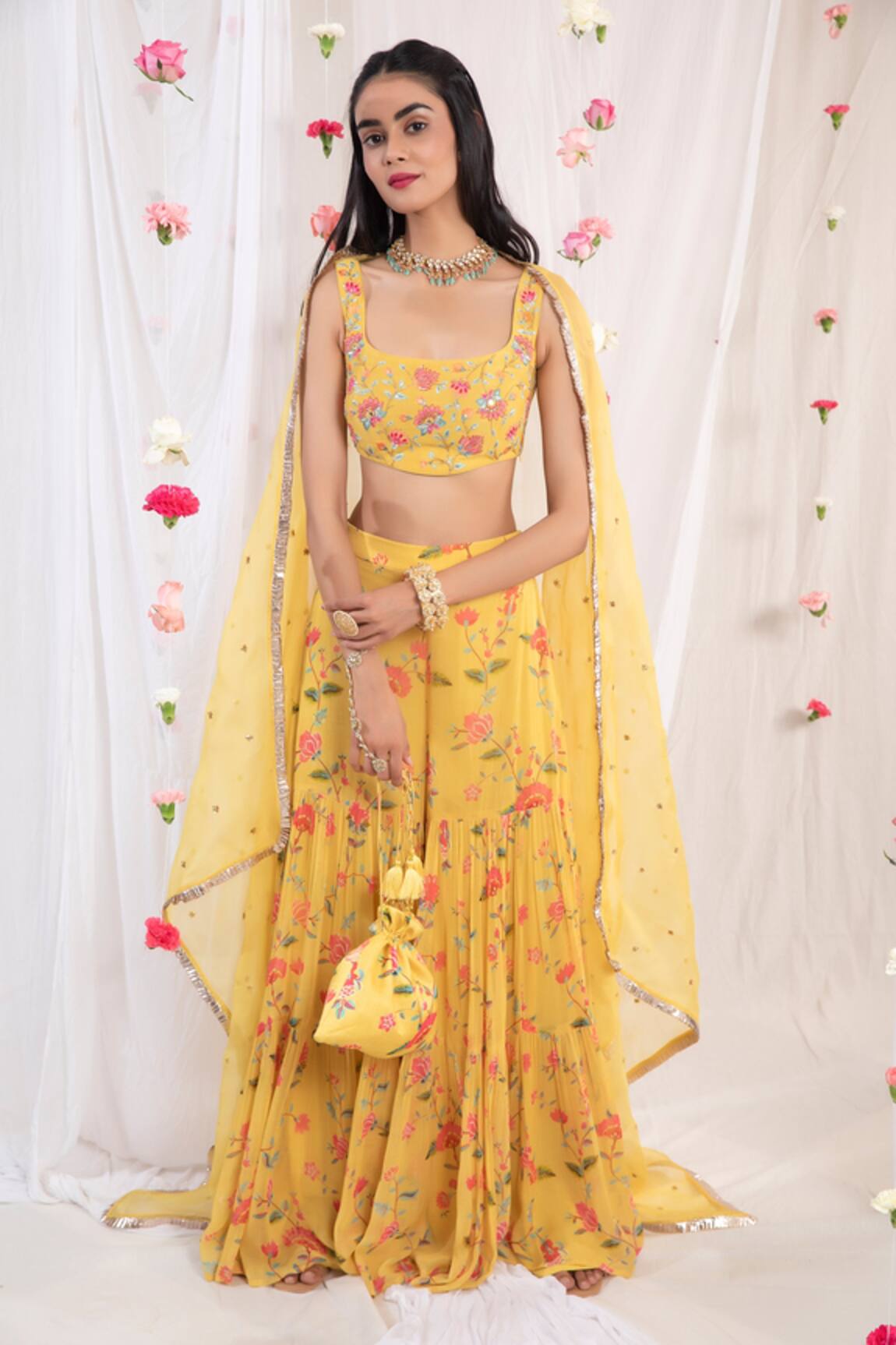 Esha Koul Floral Print Sharara Set