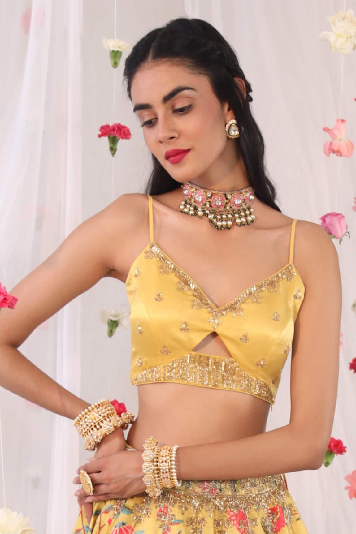 Esha Koul Floral Embroidered Blouse 