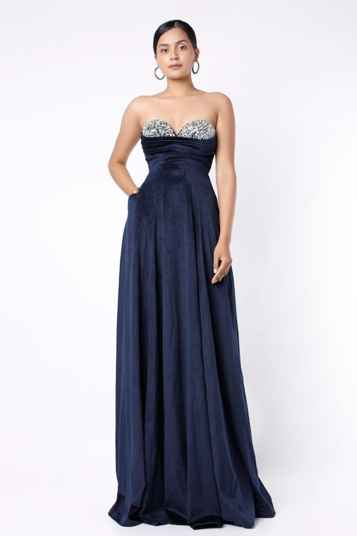 Emblaze Velvet Bandeau Gown