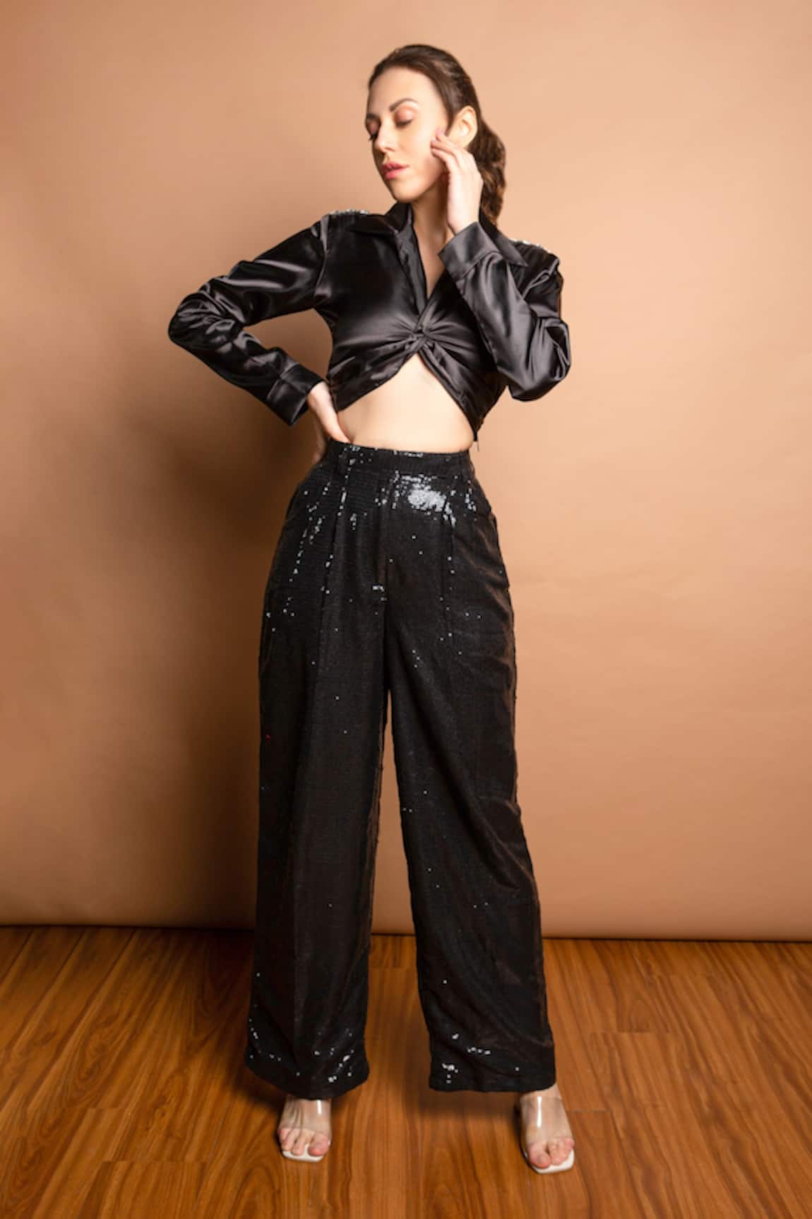 Emblaze Knotted Crop Top & Pant Set