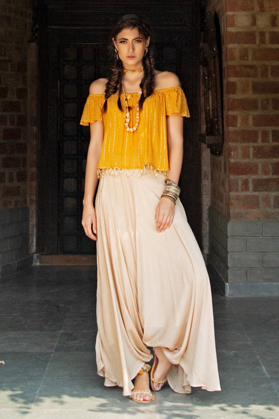 Enech Embellished Top with Draped Pant