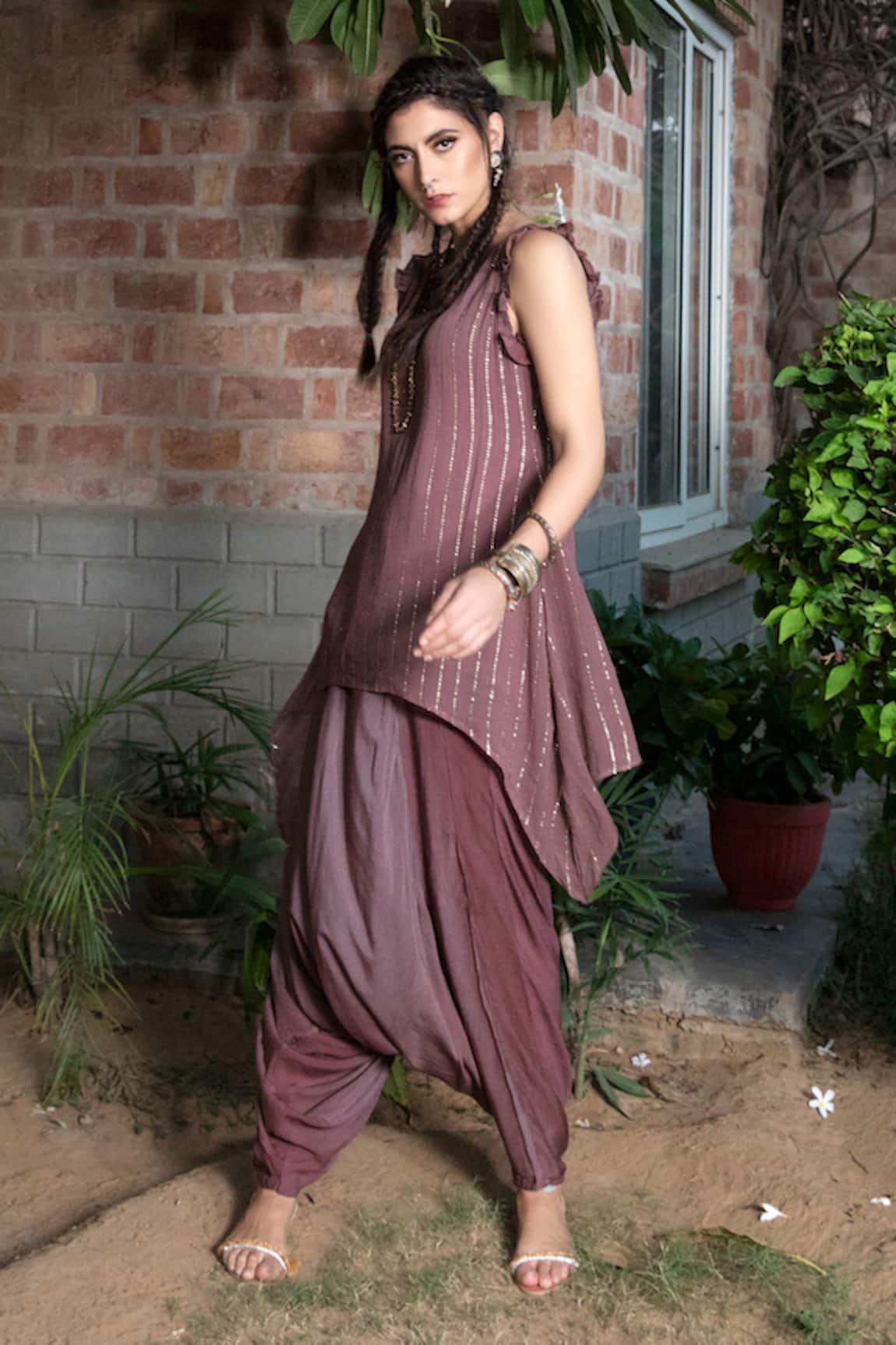 Enech Embellished Kurta Dhoti Pant Set 