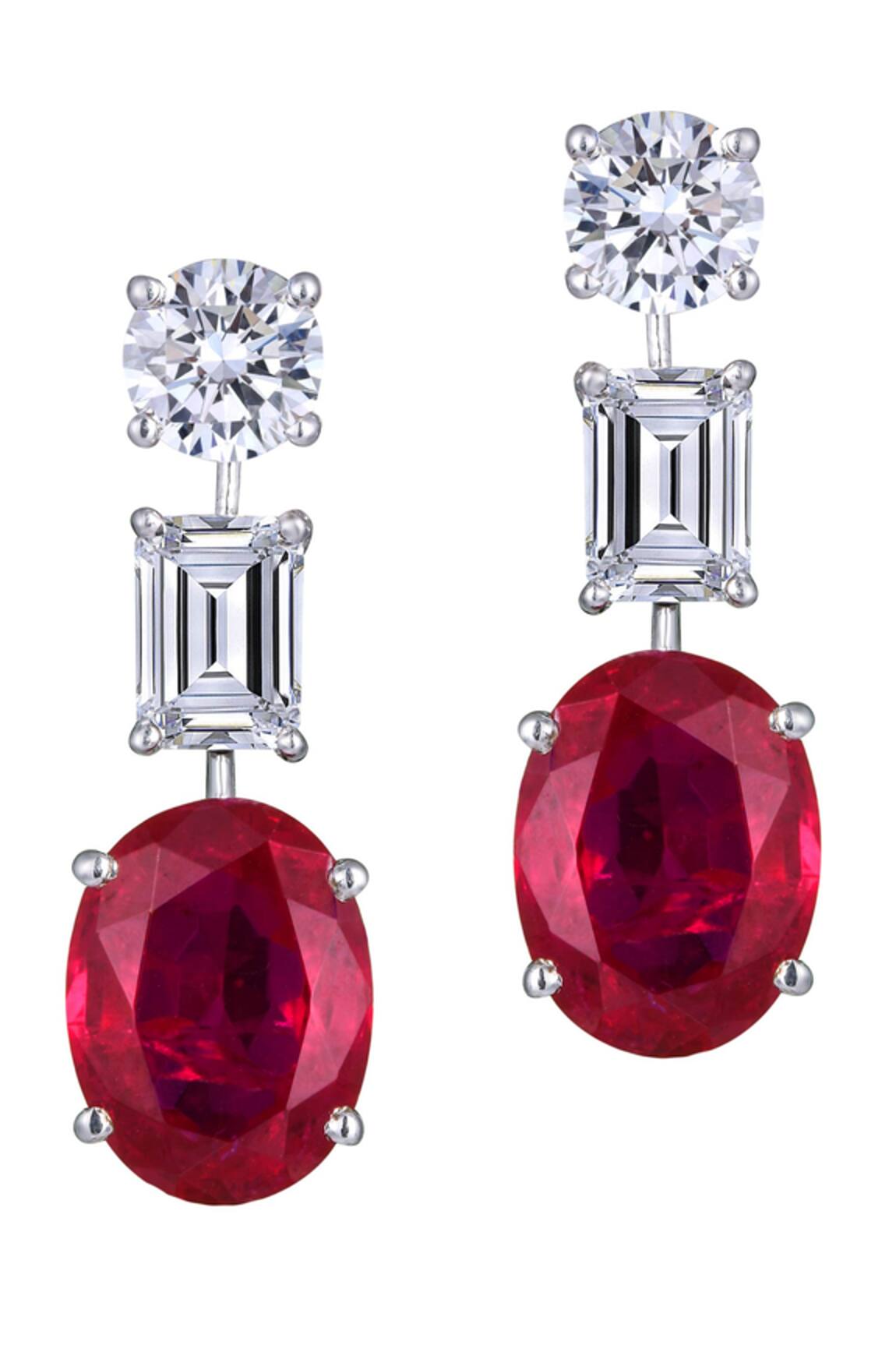 DIOSA PARIS JEWELLERY Geometric Swarovski Zirconia Danglers 