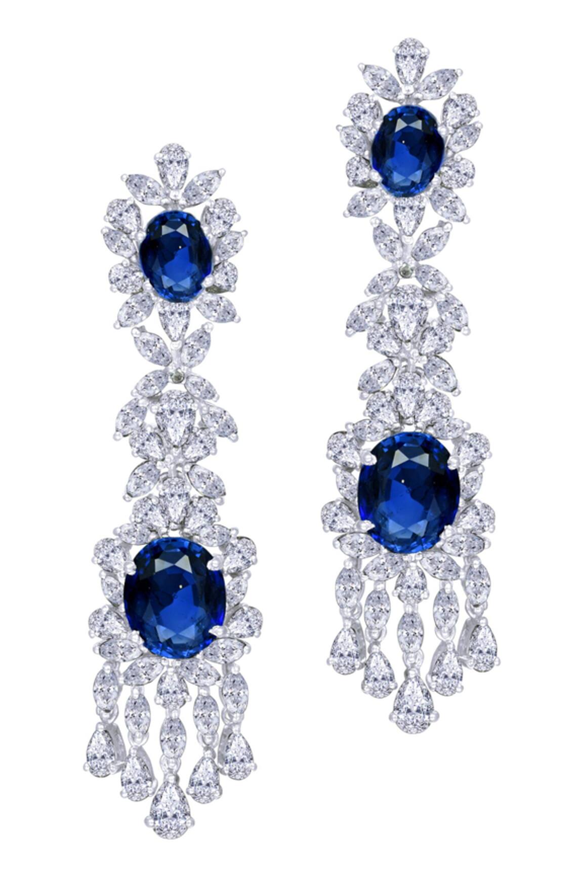 DIOSA PARIS JEWELLERY Floral Swarovski Zirconia Danglers 
