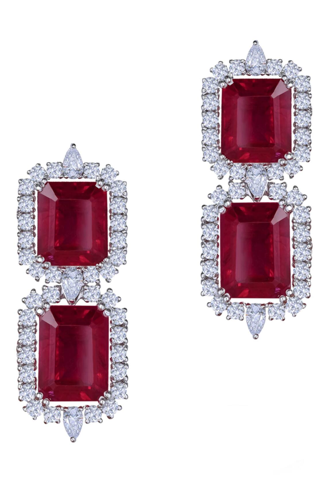 DIOSA PARIS JEWELLERY Geometric Swarovski Zirconia Danglers 