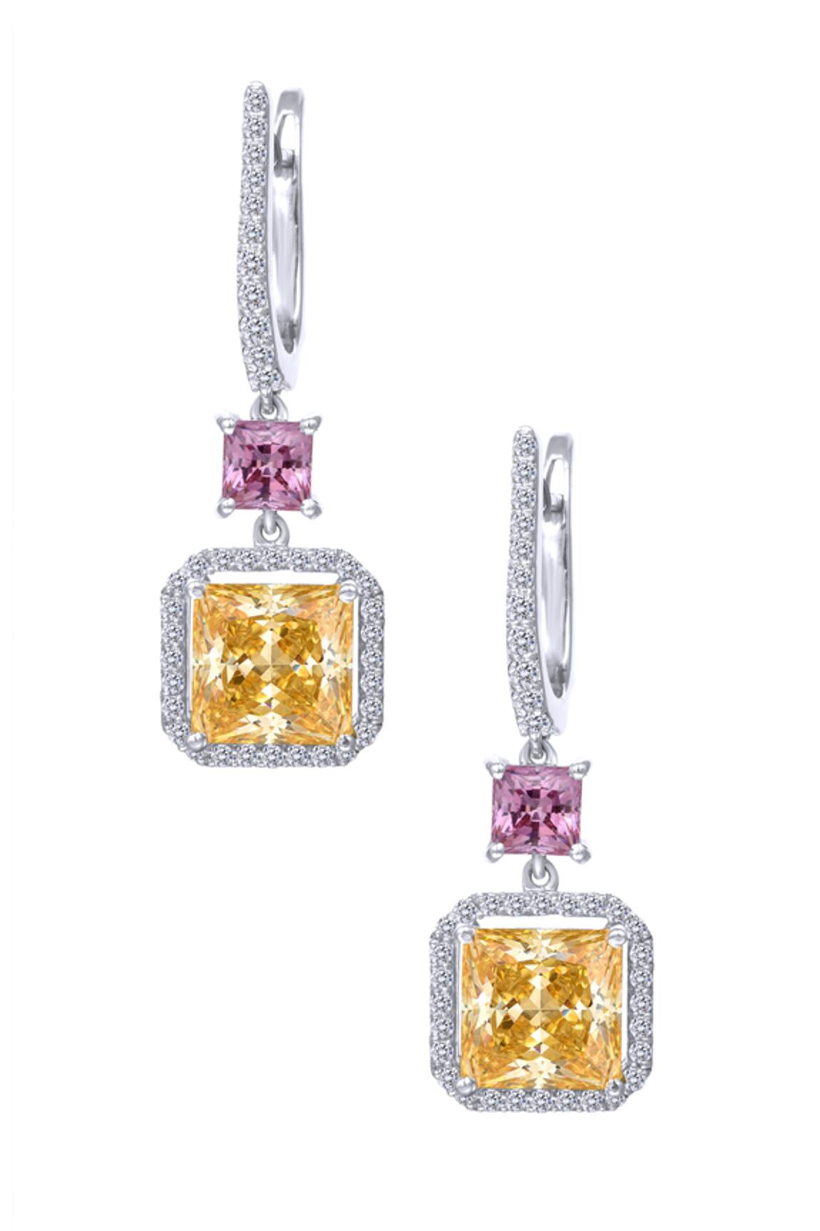 DIOSA PARIS JEWELLERY Geometric Swarovski Zirconia Danglers 