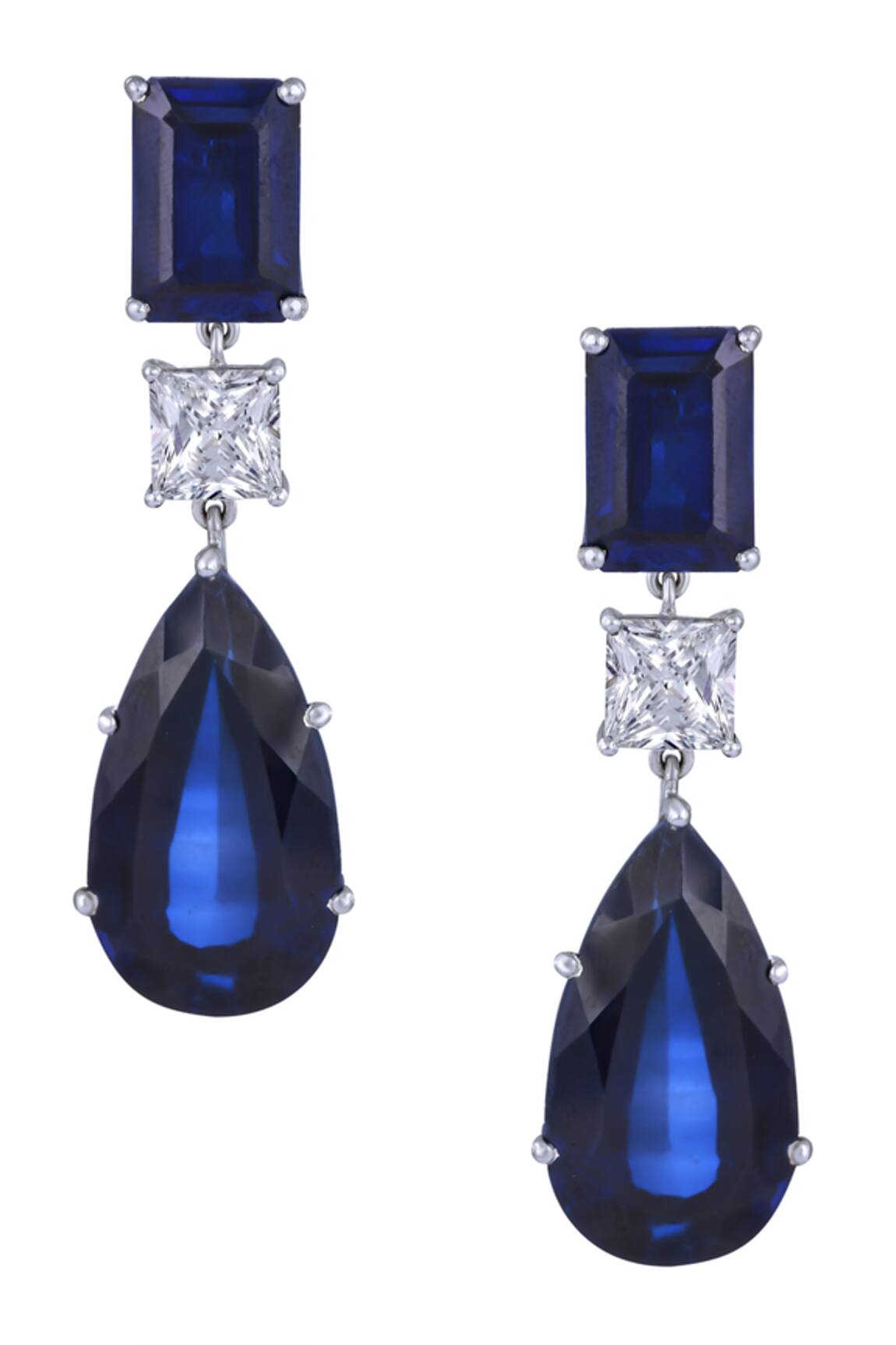 DIOSA PARIS JEWELLERY Geometric Swarovski Zirconia Danglers 