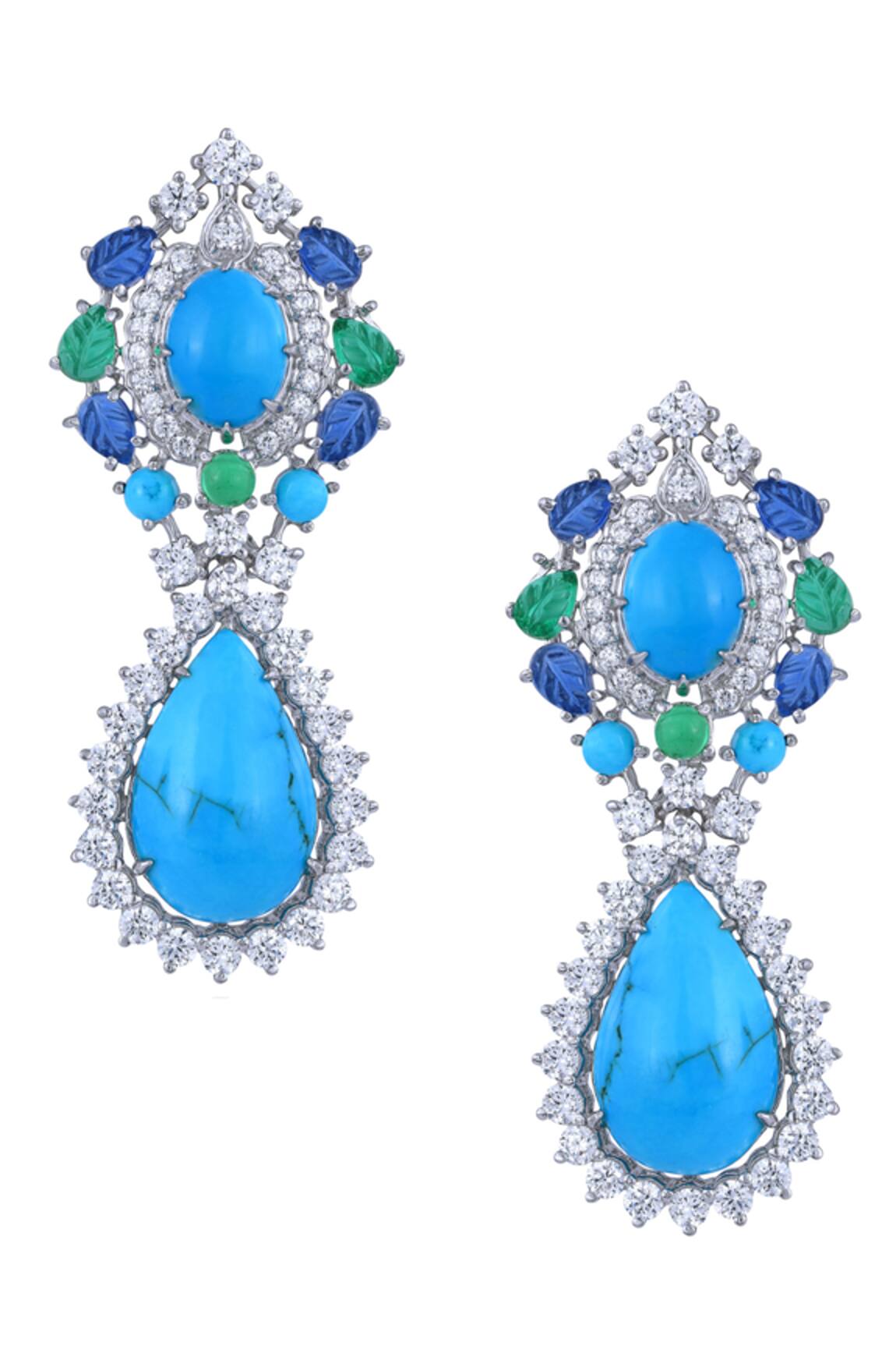 DIOSA PARIS JEWELLERY Swarovski Zirconia Tear Drop Danglers 