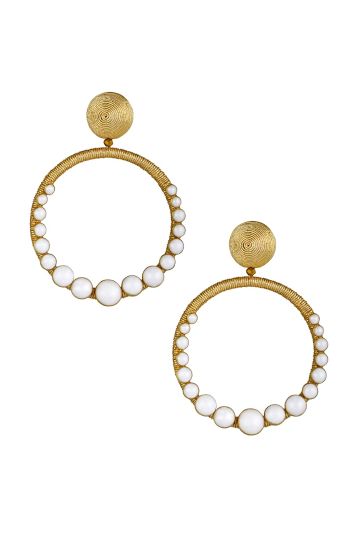 Raya by Vijeta R Handcrafted Pearl Studded Hoops