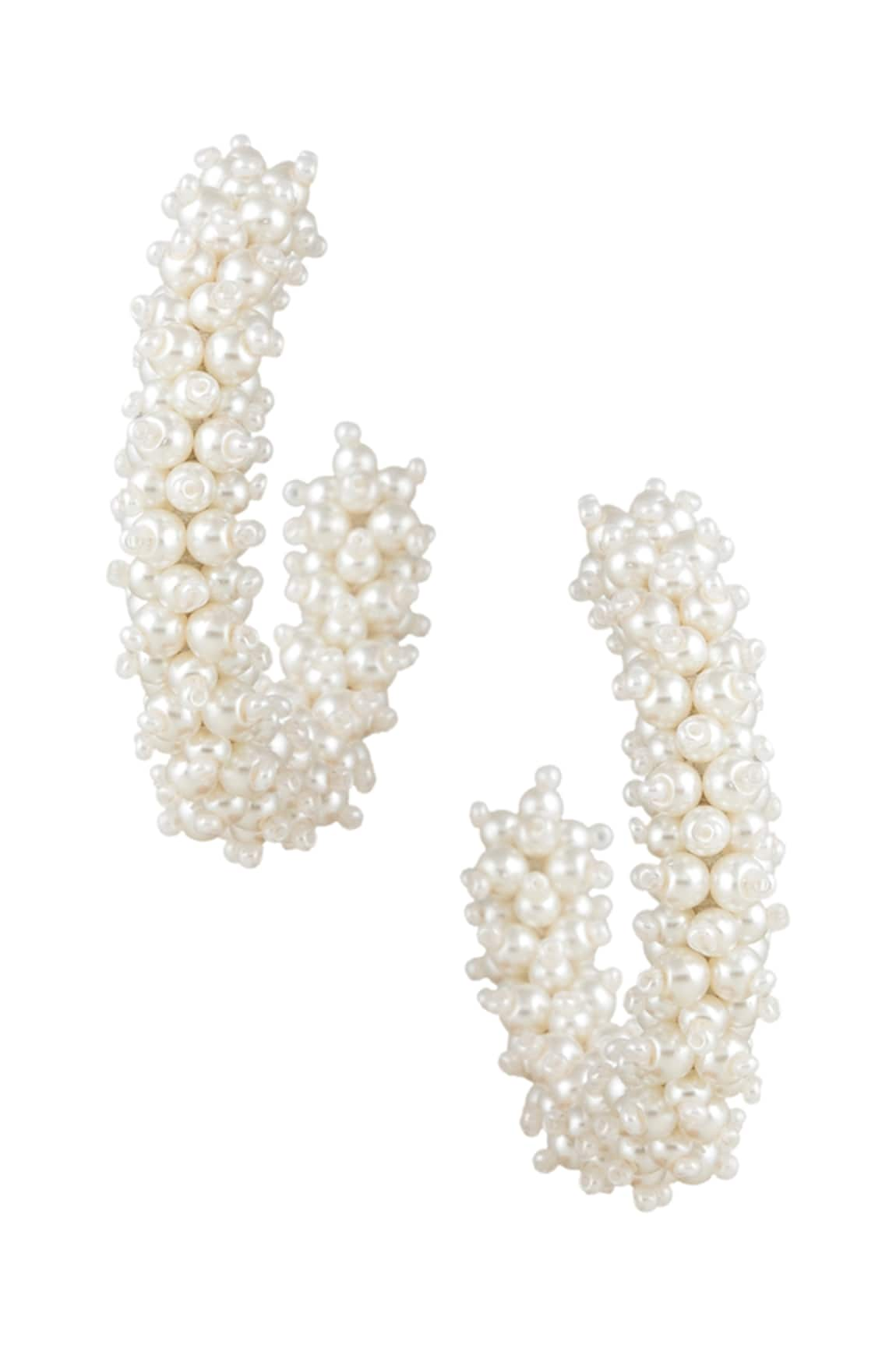 Raya by Vijeta R Handcrafted Pearl Studded Hoops