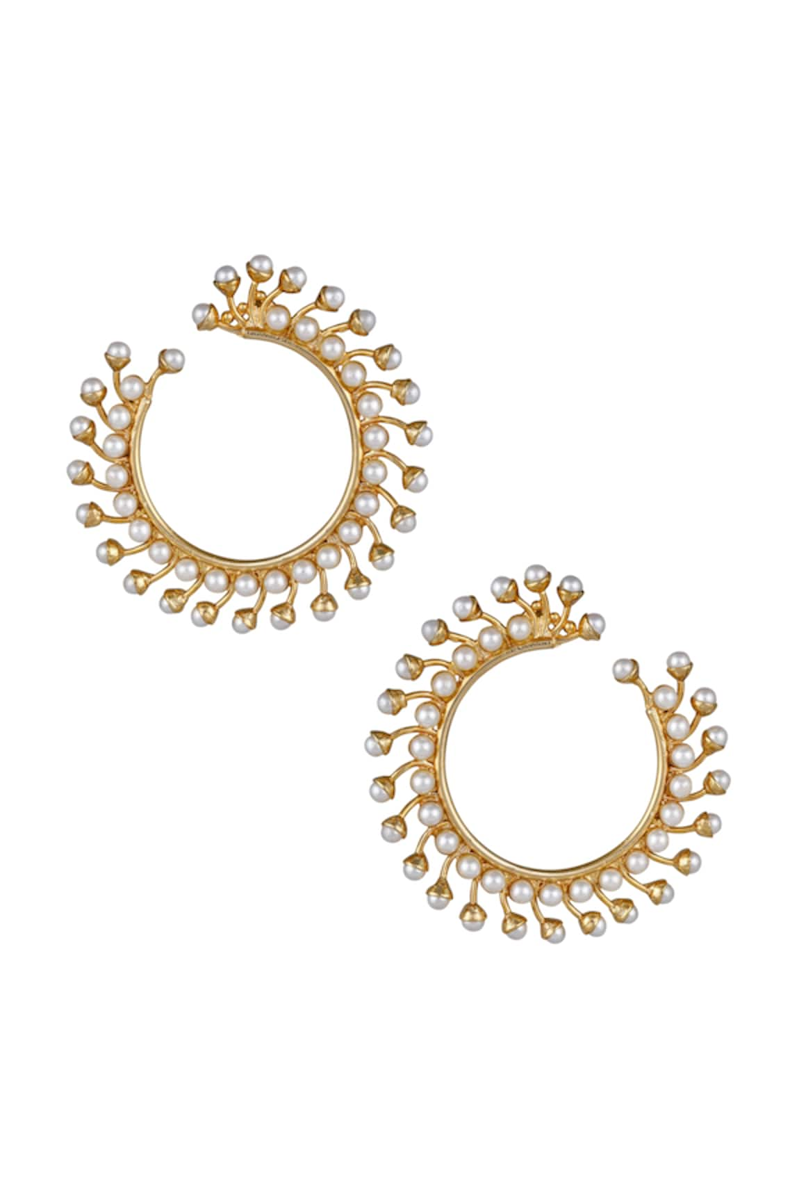 Raya by Vijeta R Pearl Studded Hoops