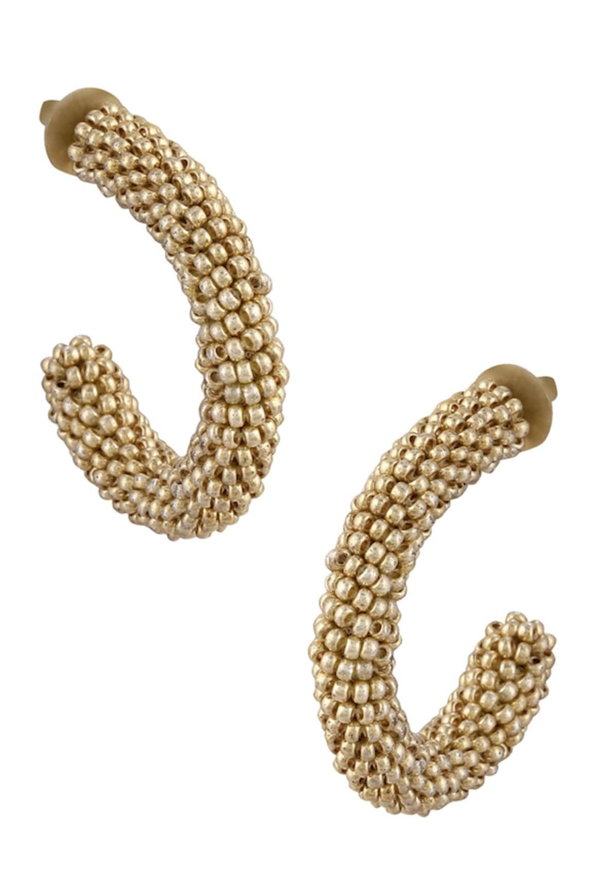 Raya by Vijeta R Matte Tiny Beaded Hoops