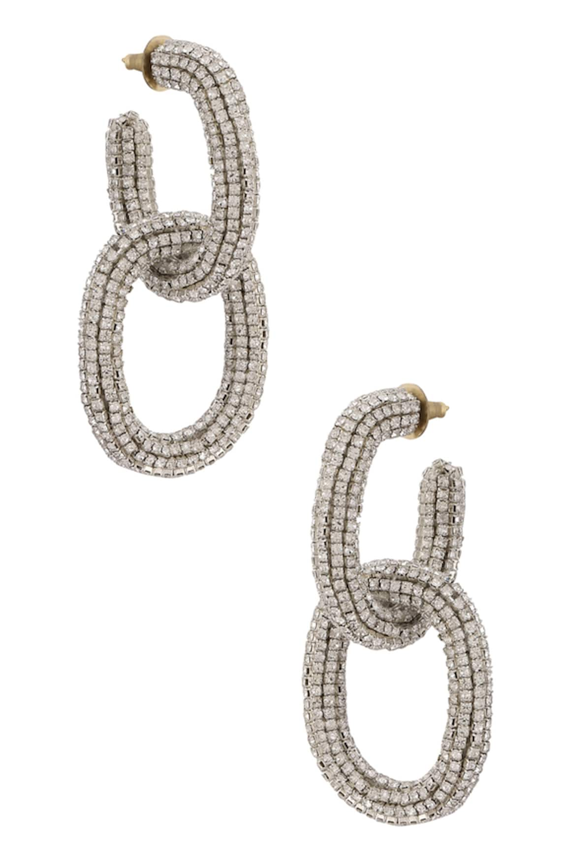 Raya by Vijeta R Crystal Hoop Linked Earrings