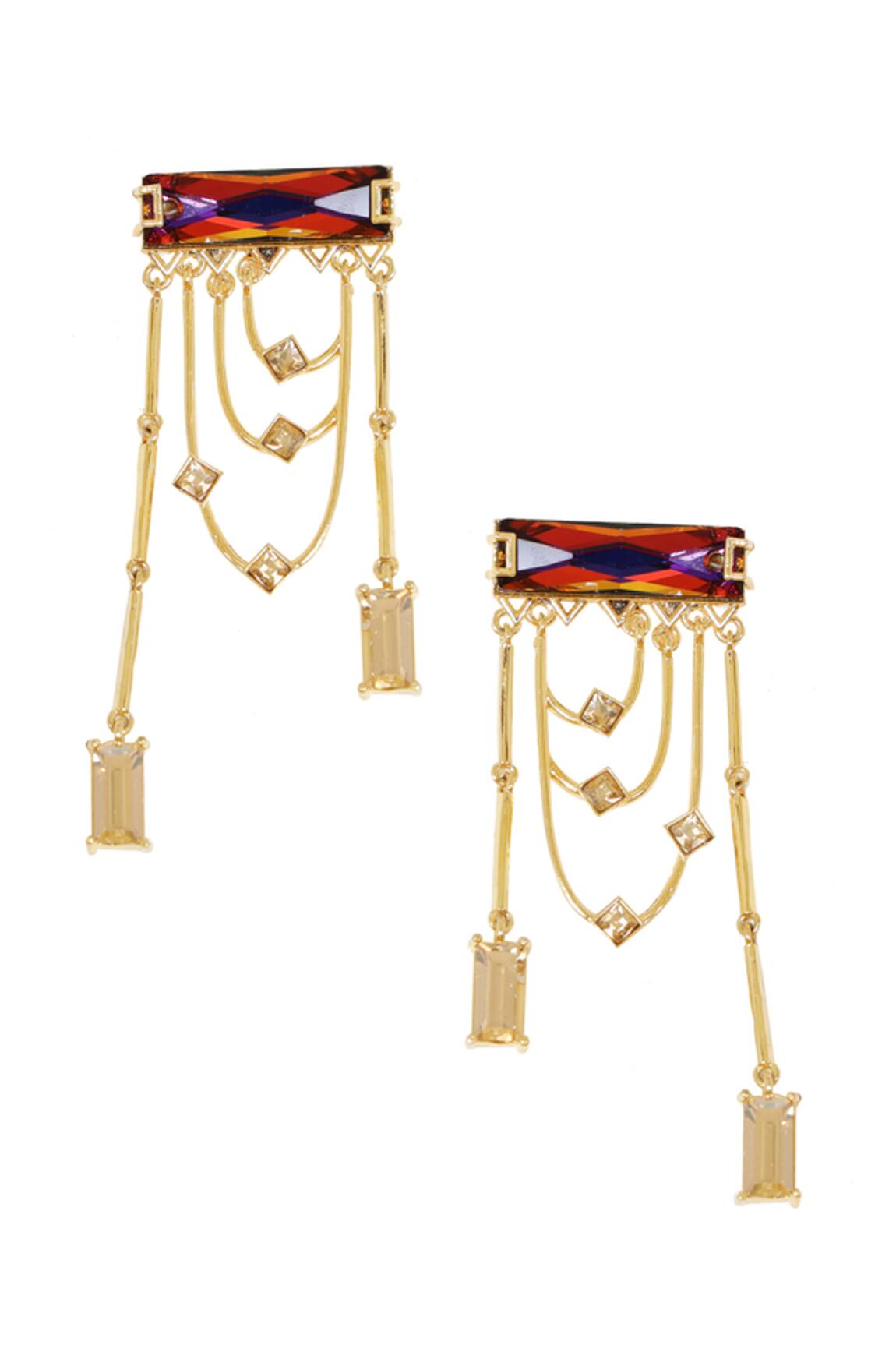 Esme By Aashna Dalmia Crystal Chain Danglers