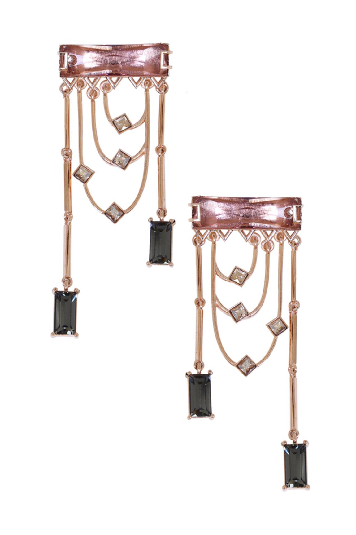 Esme By Aashna Dalmia Crystal Chain Danglers