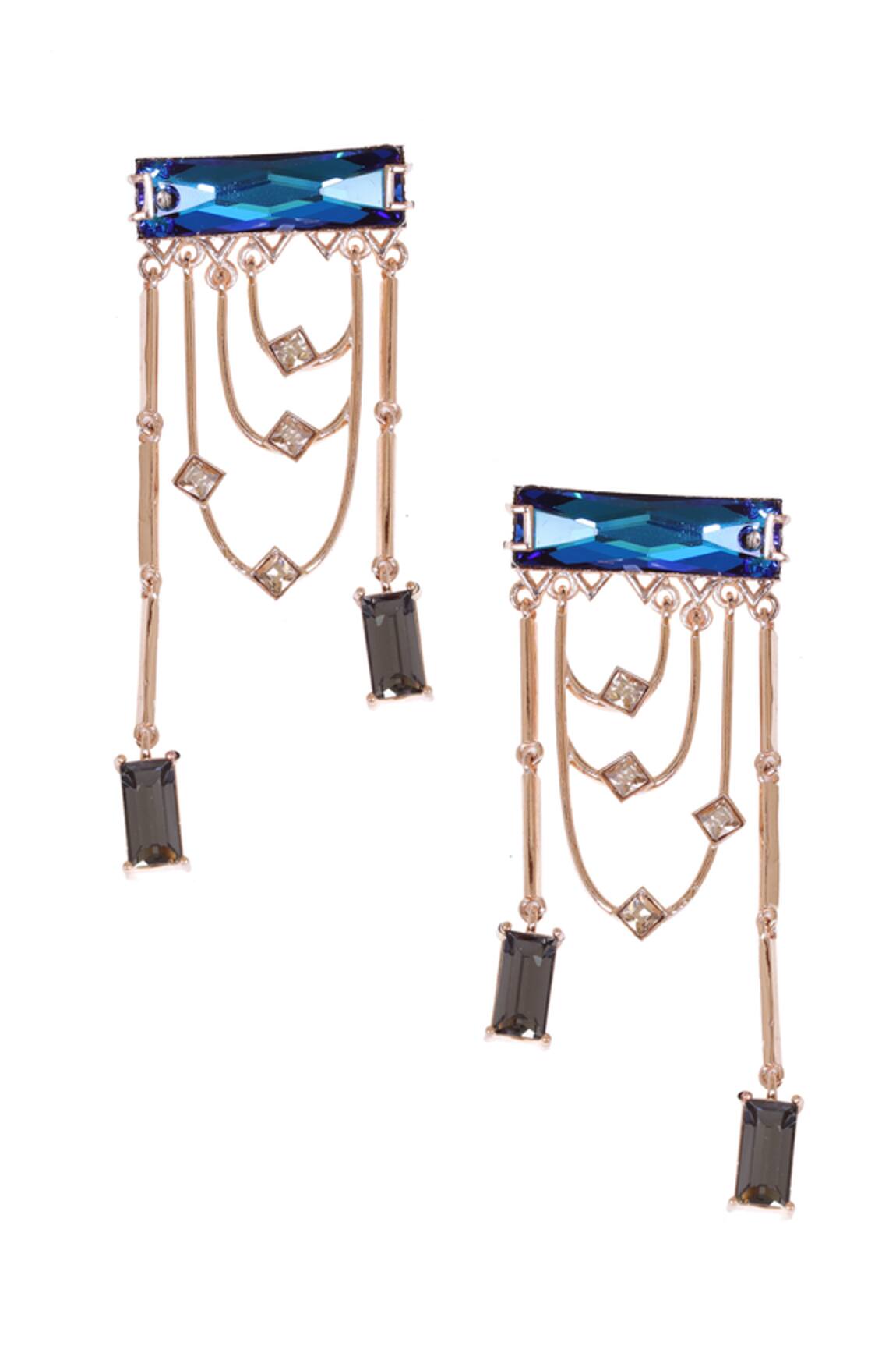 Esme By Aashna Dalmia Crystal Chain Danglers