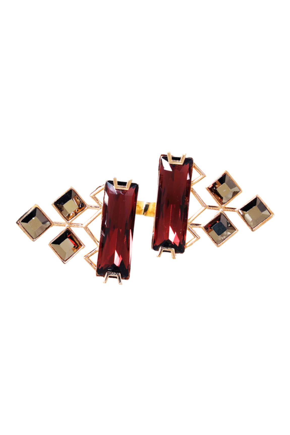 Esme By Aashna Dalmia Geometric Crystal Ring