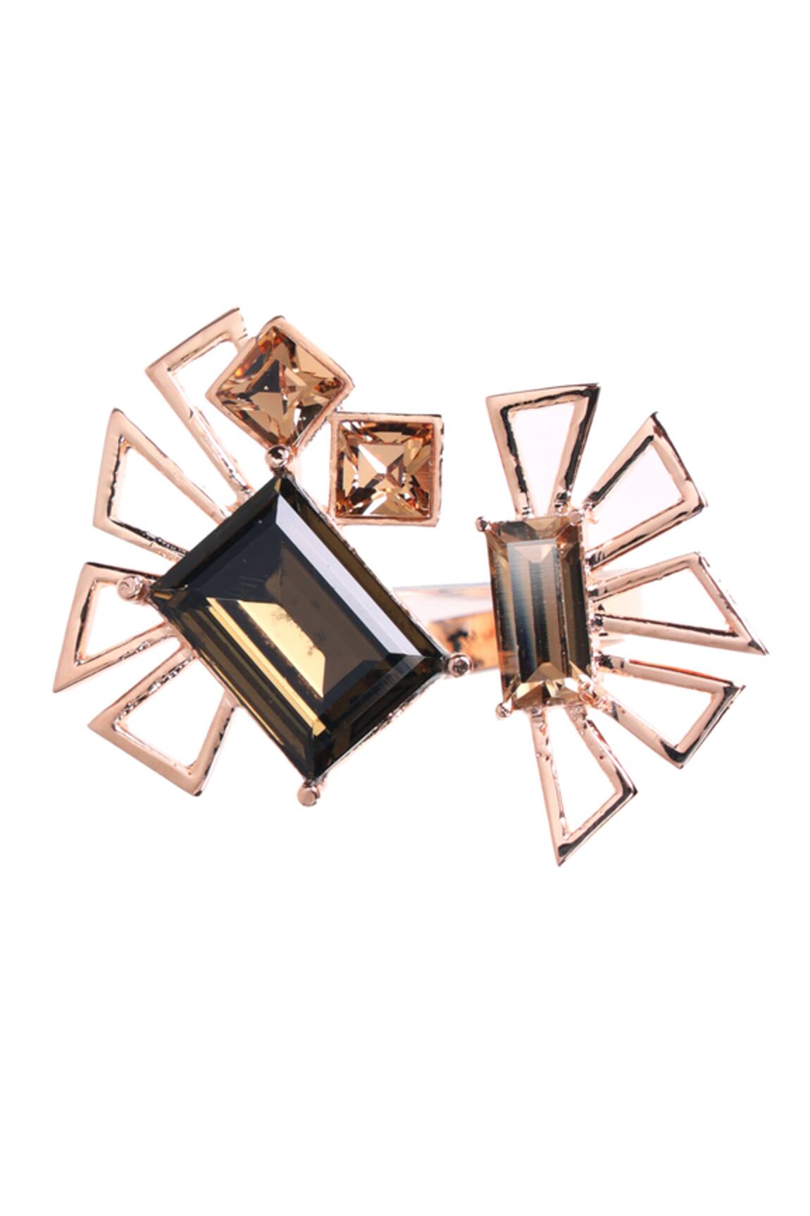 Esme By Aashna Dalmia Geometric Crystal Ring 