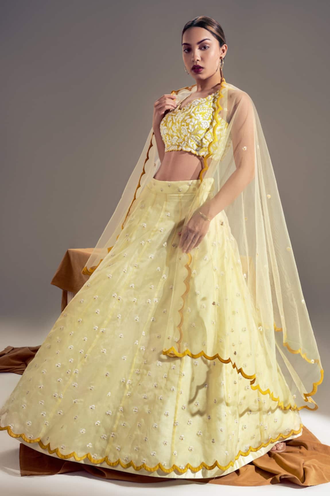 Shloka Sudhakar Floral Embroidered Lehenga Set