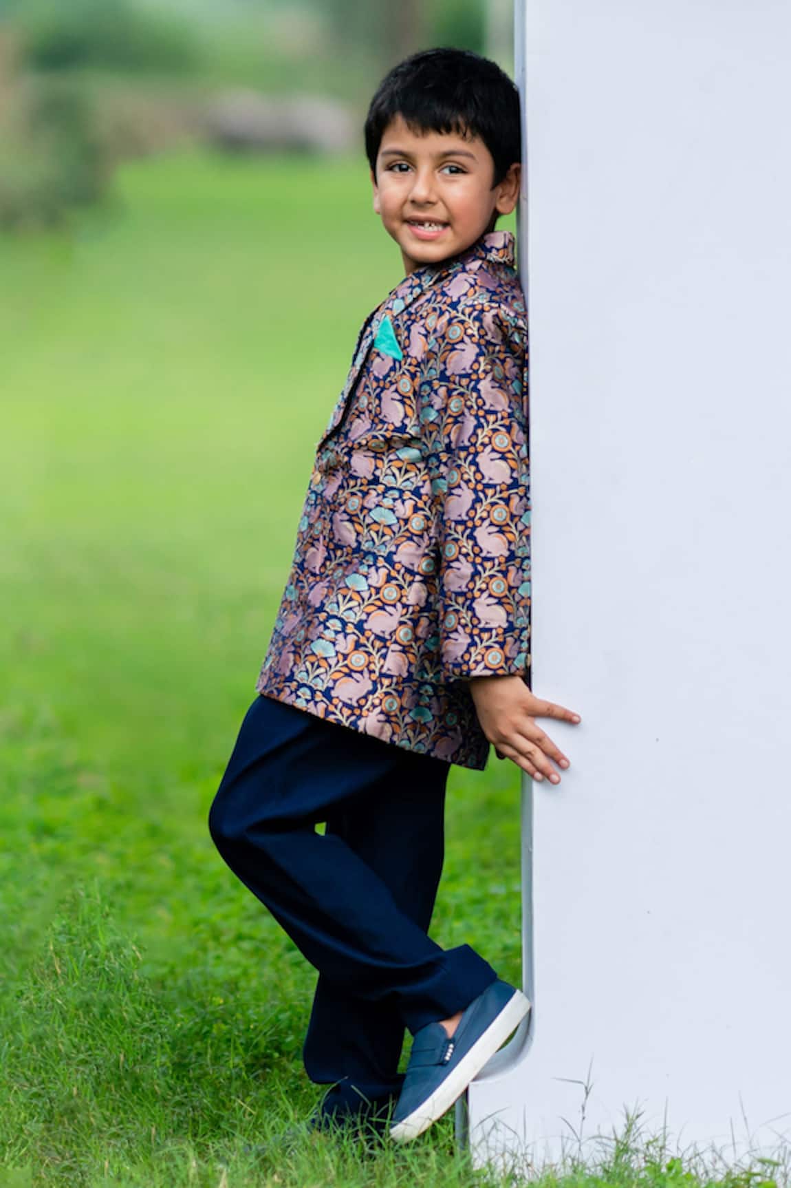 Little Luxury Brocade Tuxedo & Pant Set 