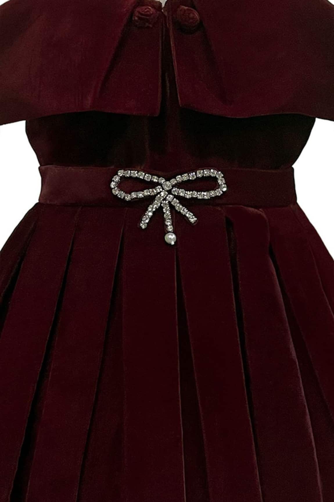 Royal Maroon Velvet Wedding Tail Gown - Bride Collections - Collections