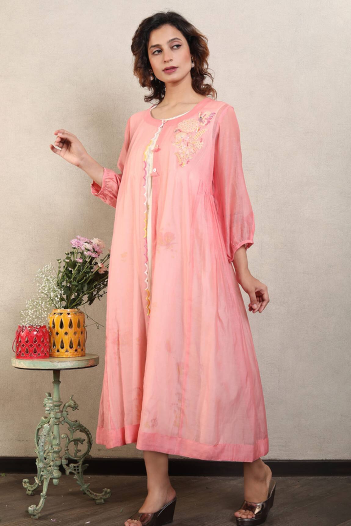 Falguni.Foram Floral Print Dress With Jacket