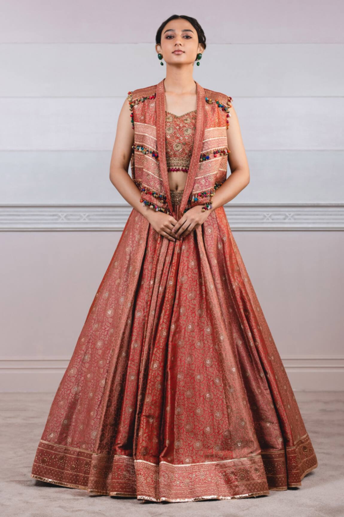 Tarun Tahiliani Brocade Lehenga Set With Gilet 