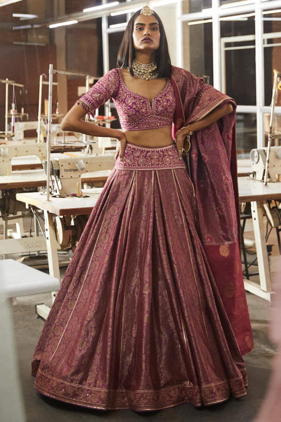 Tarun Tahiliani Brocade Woven Bridal Lehenga Set 