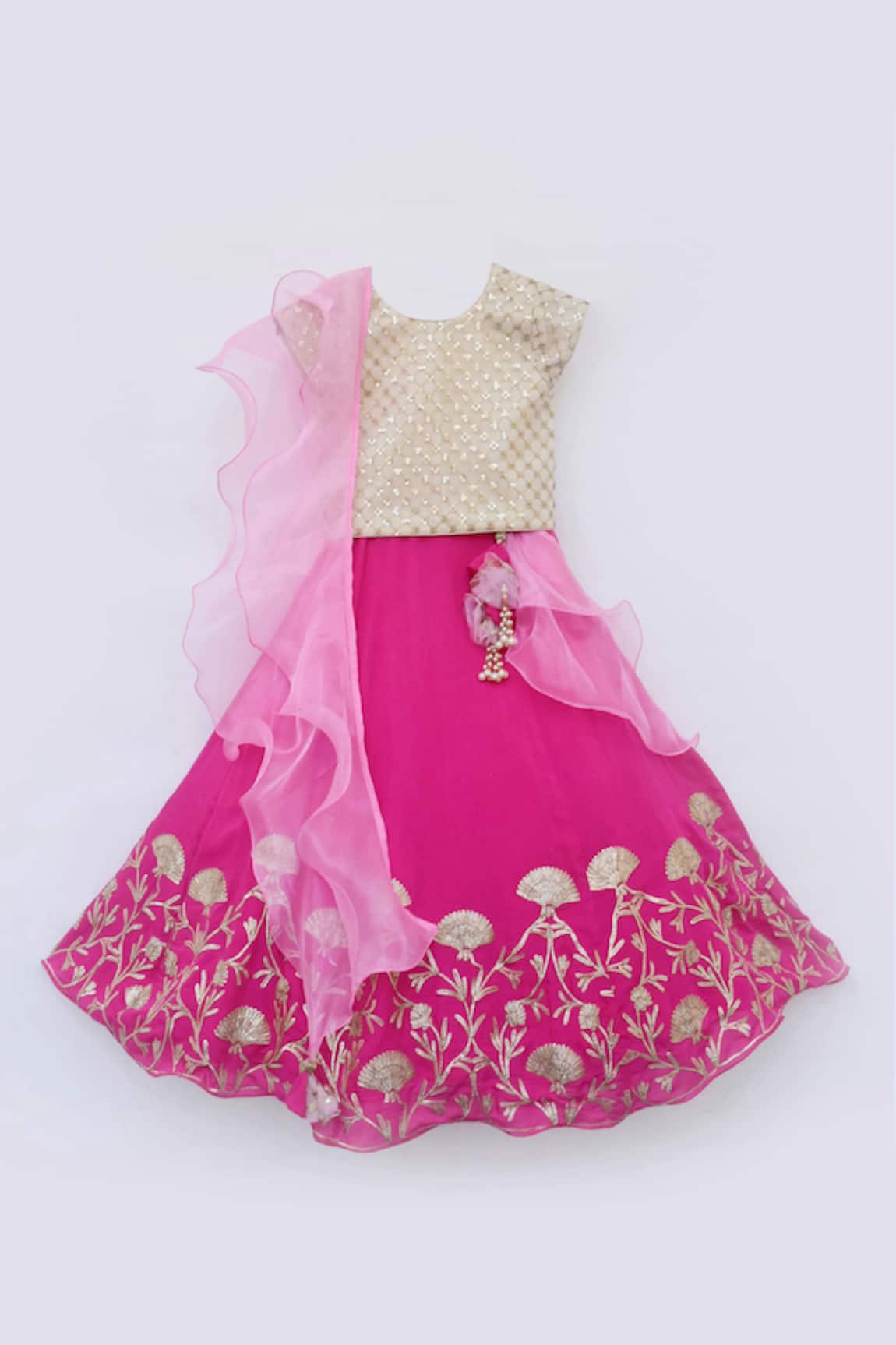 FAYON KIDS Silk Lehenga Set 