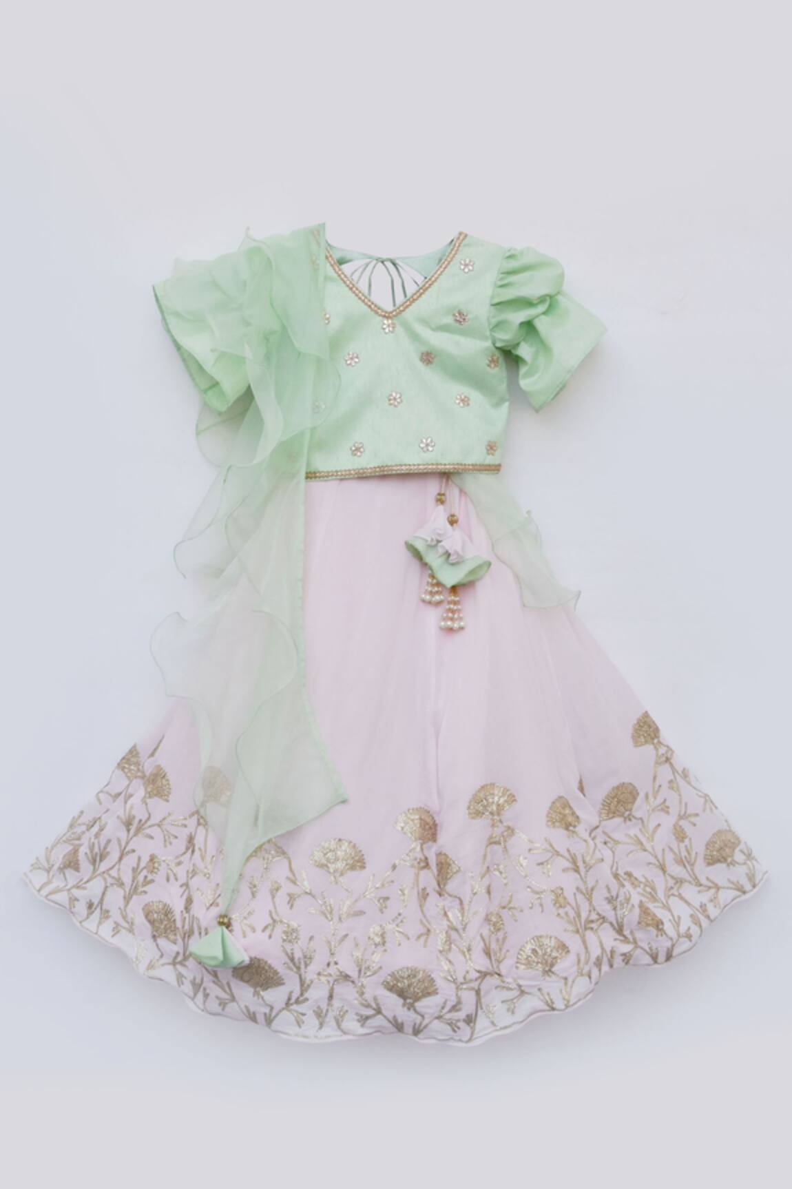 FAYON KIDS Embroidered Lehenga Set