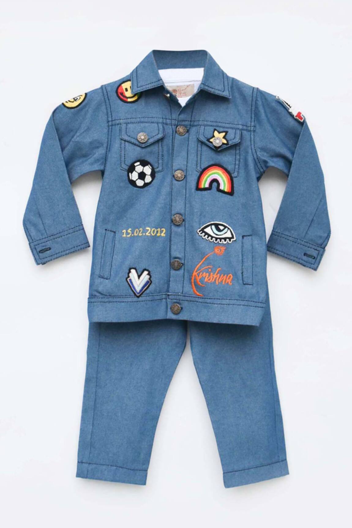 Fayon Kids Denim Jacket & Pant Set 