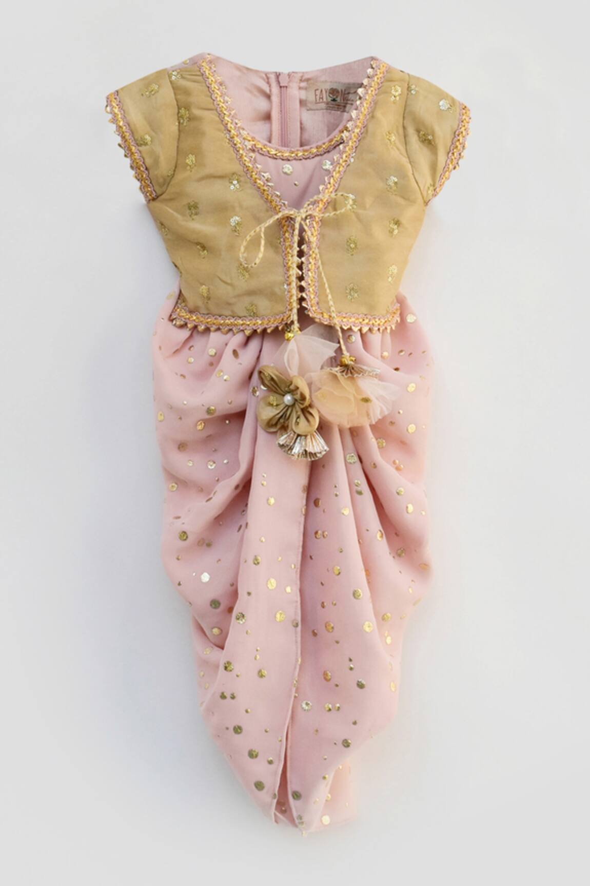 Fayon Kids Mukaish Embroidered Jumpsuit 