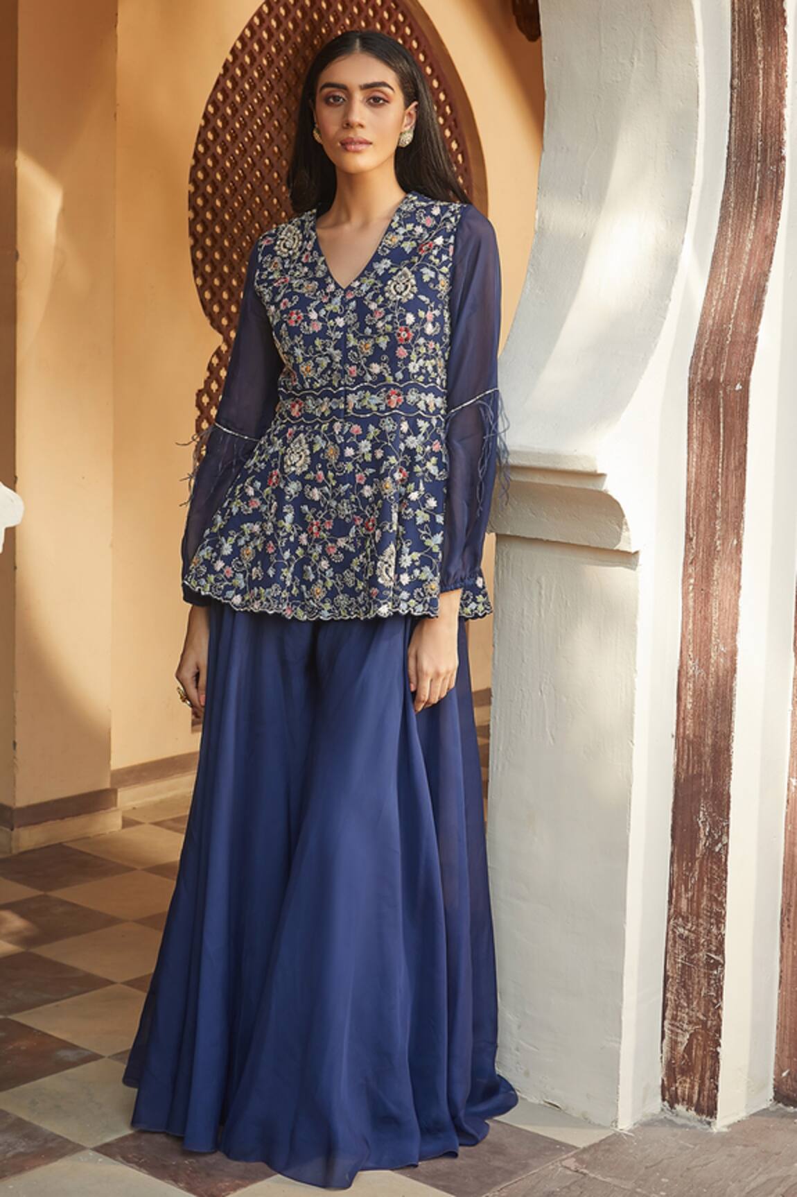 Radhika & Raghav Embroidered Kurta Sharara Set