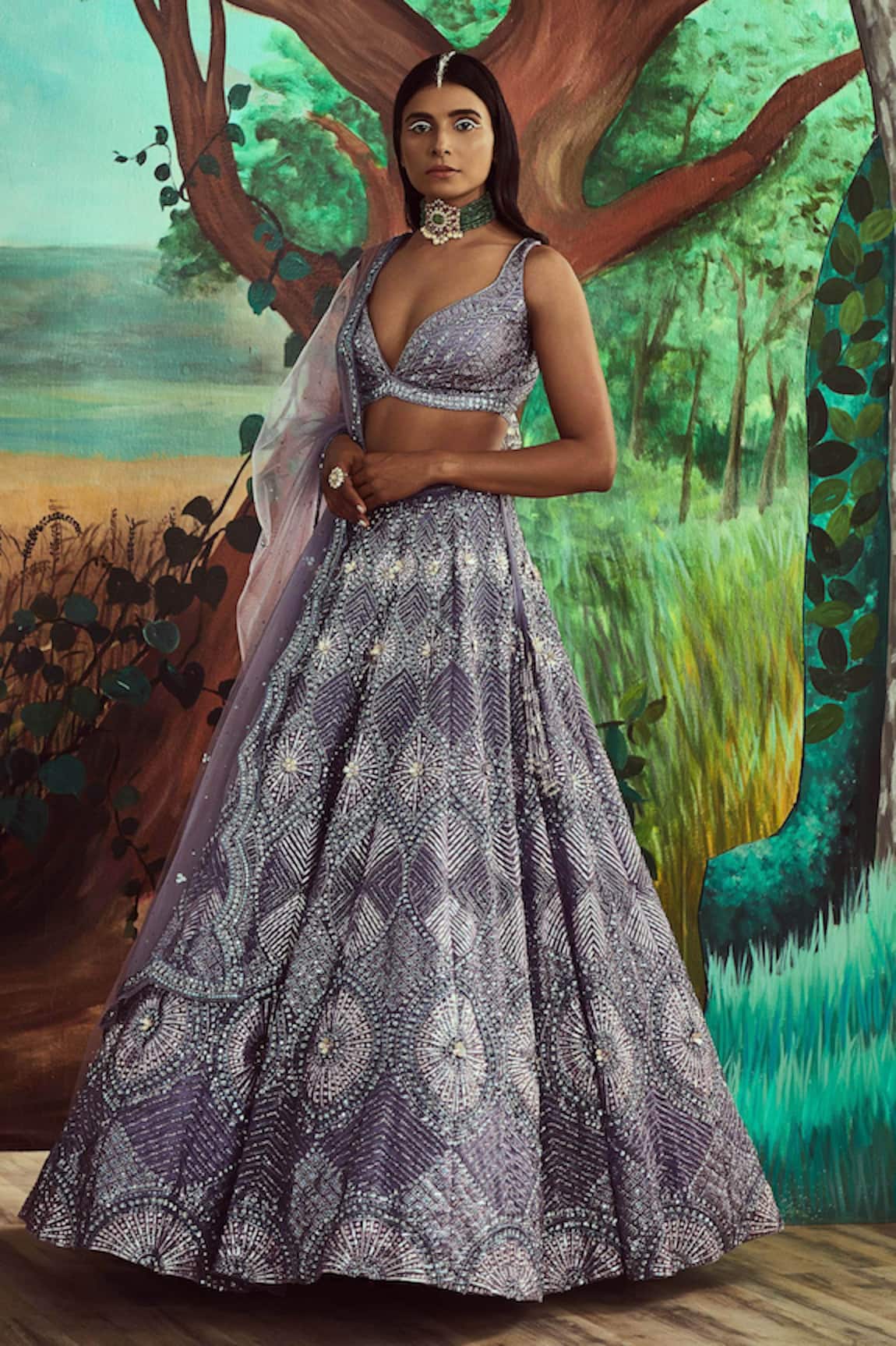 Angad Singh Sequin Embroidered Bridal Lehenga Set