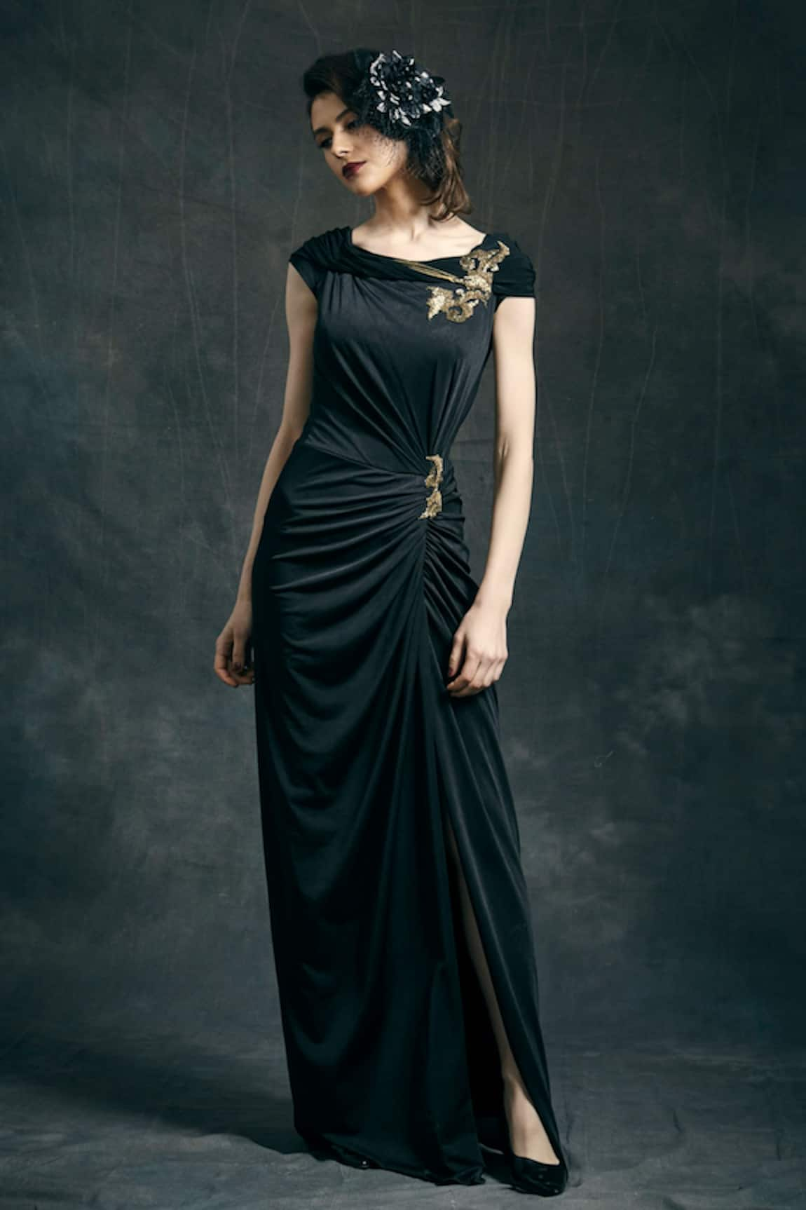 brinda fashion Women Gown Black Dress - Buy brinda fashion Women Gown Black  Dress Online at Best Prices in India