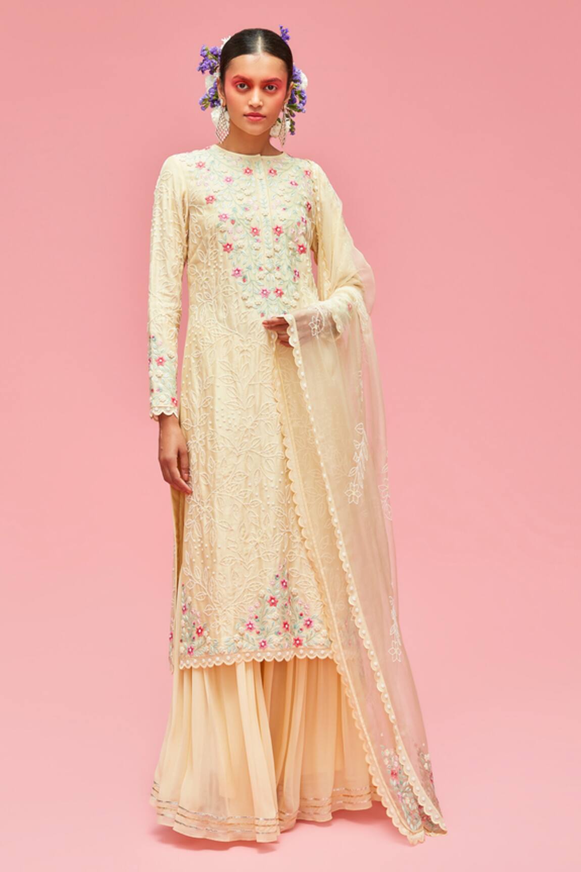 Nachiket Barve Floral Embroidered Kurta Set
