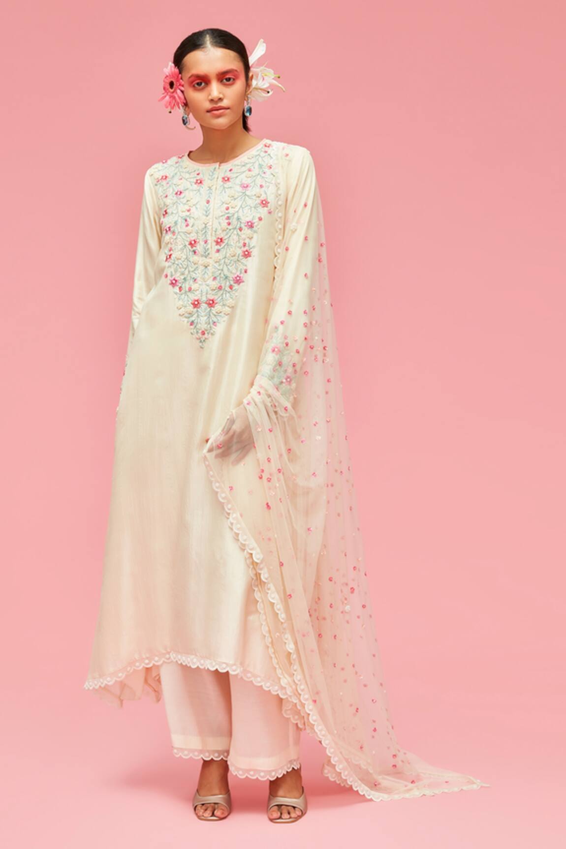 Nachiket Barve Floral Embroidered Kurta Set