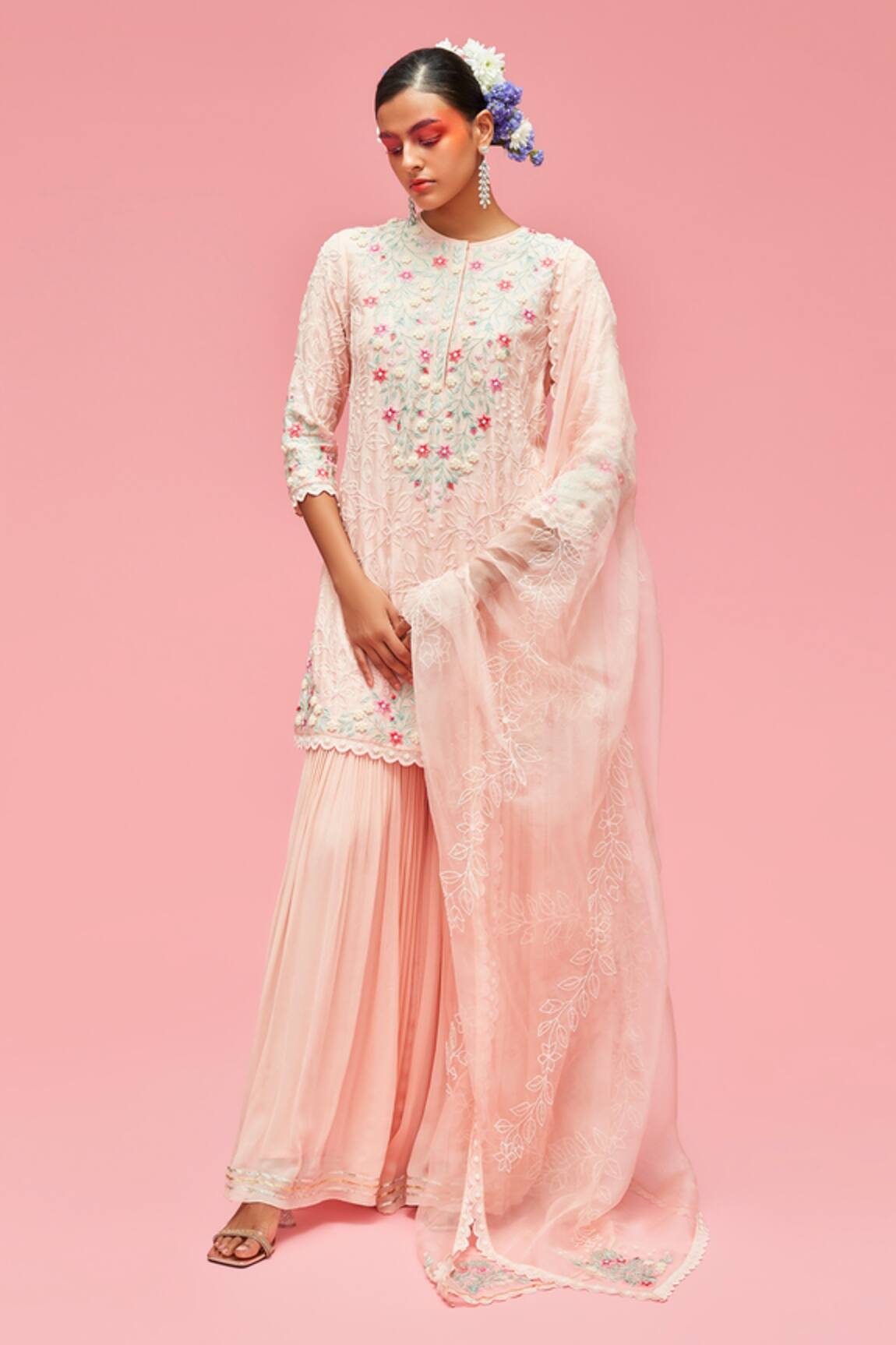 Nachiket Barve Floral Embroidered Kurta Set