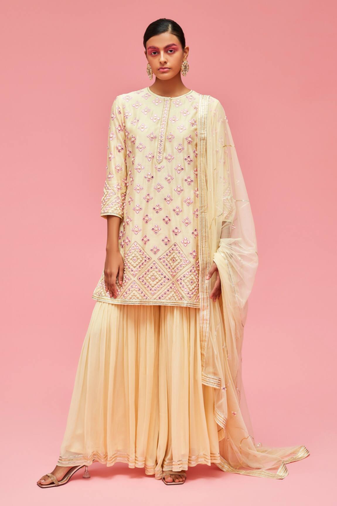 Nachiket Barve Mirror Embroidered Kurta Set