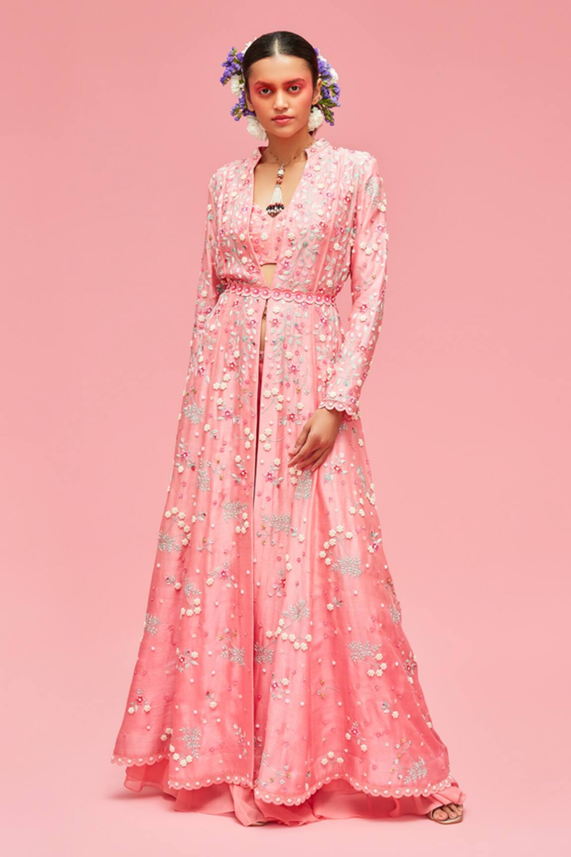 Nachiket Barve Embroidered Jacket & Sharara Set