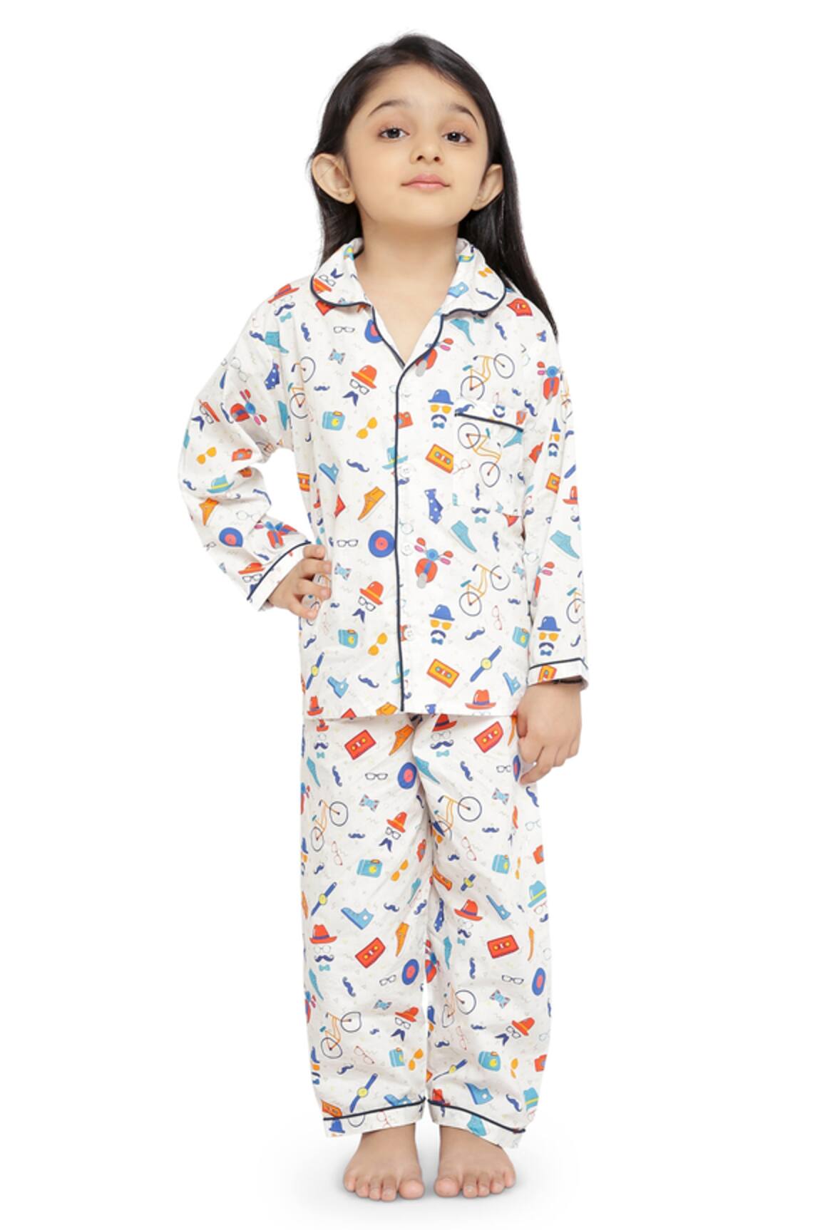 Knitting Doodles Cotton Printed Night Suit