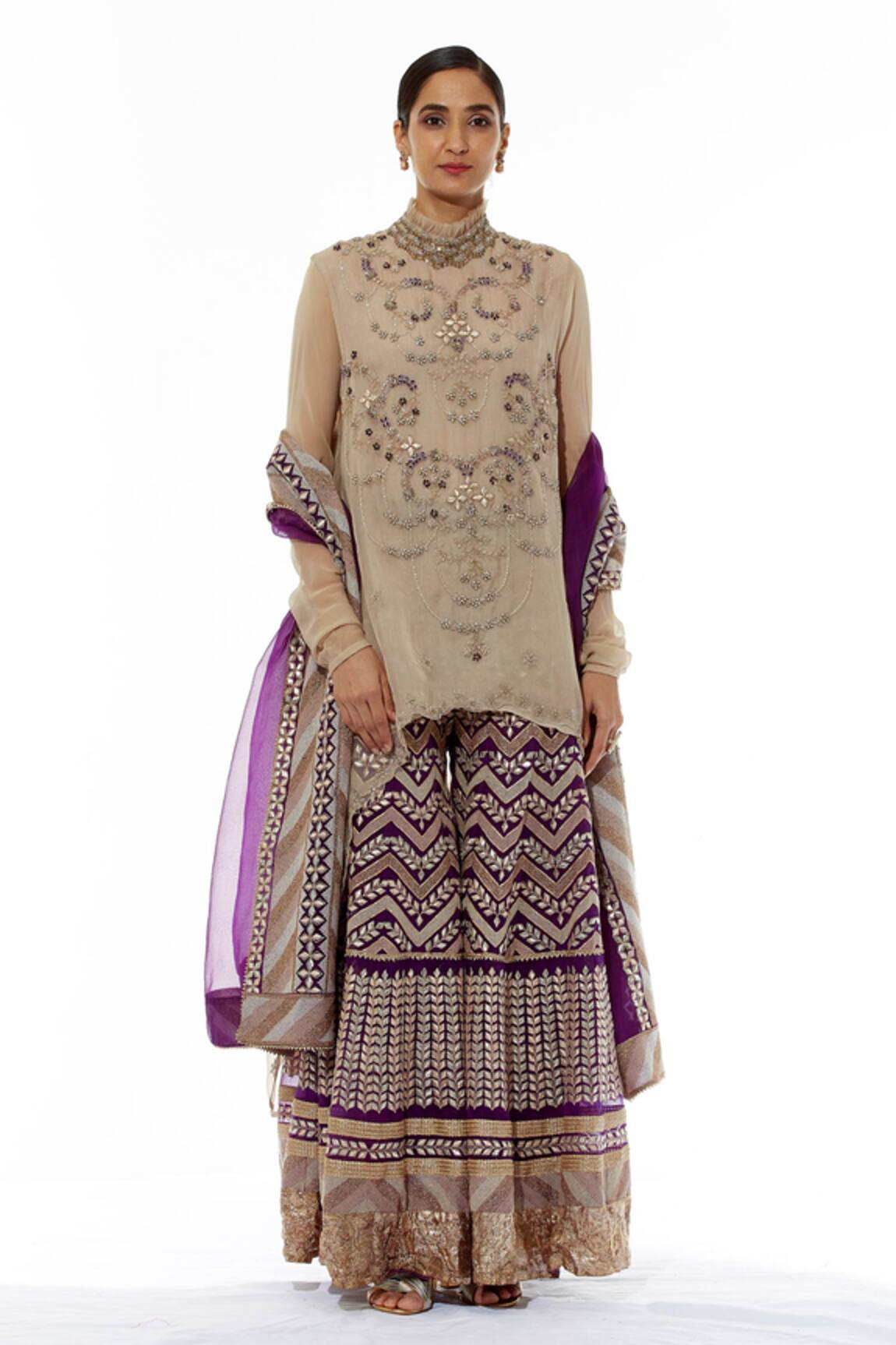 Kavita Bhartia Embroidered Organza Kurta Palazzo Set
