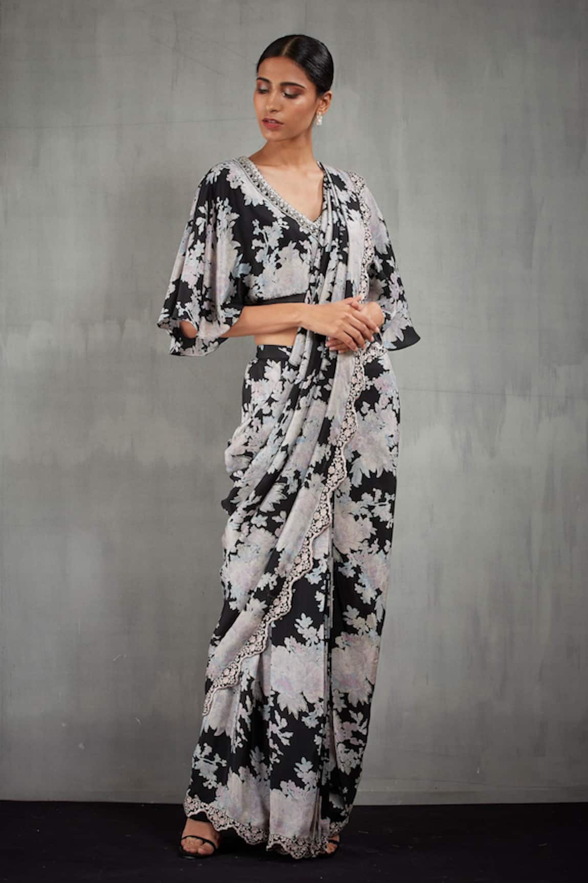 Kavita Bhartia Pre-Draped Printed Silk Saree