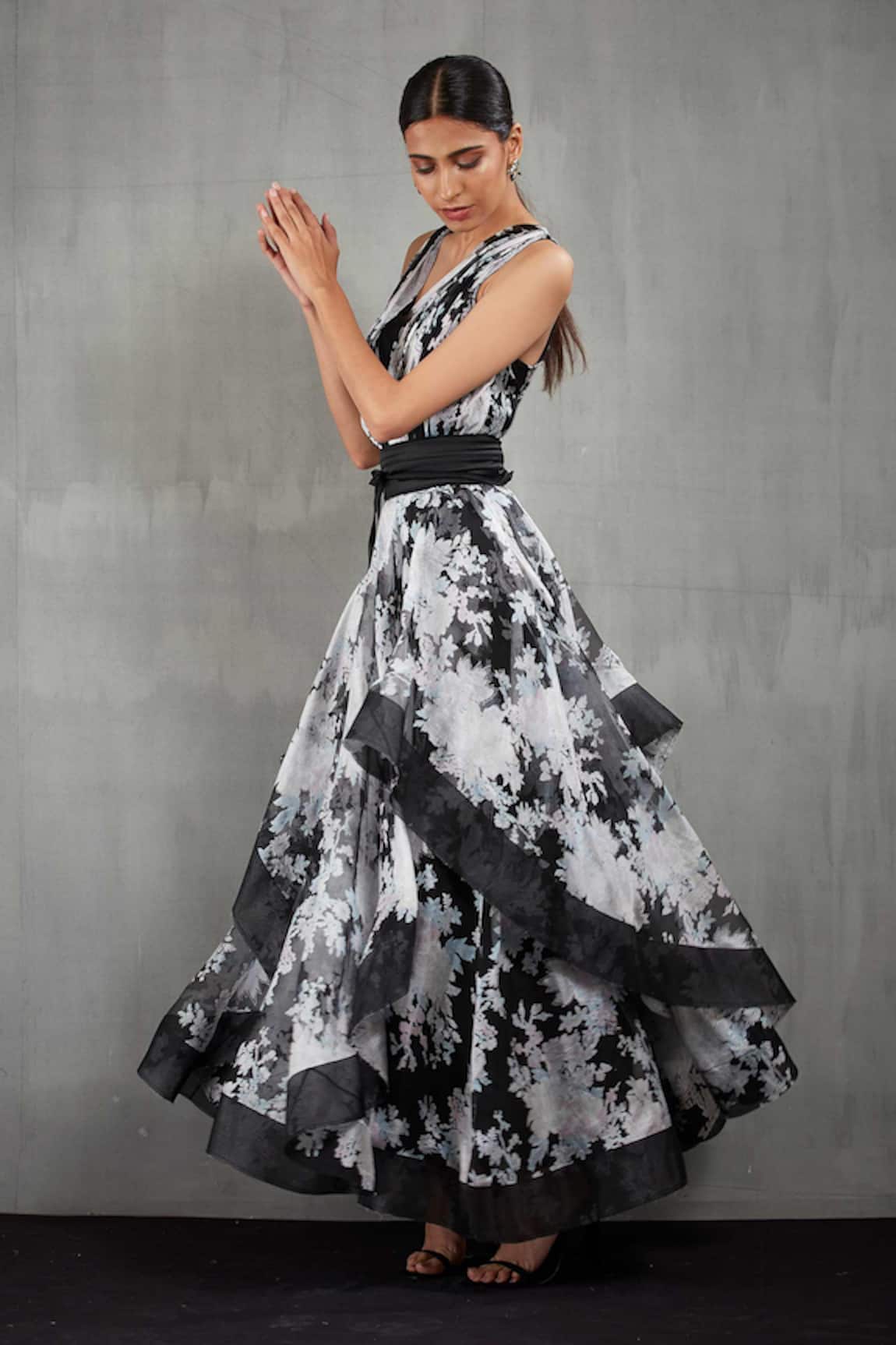 Kavita Bhartia Floral Print A-Line Gown